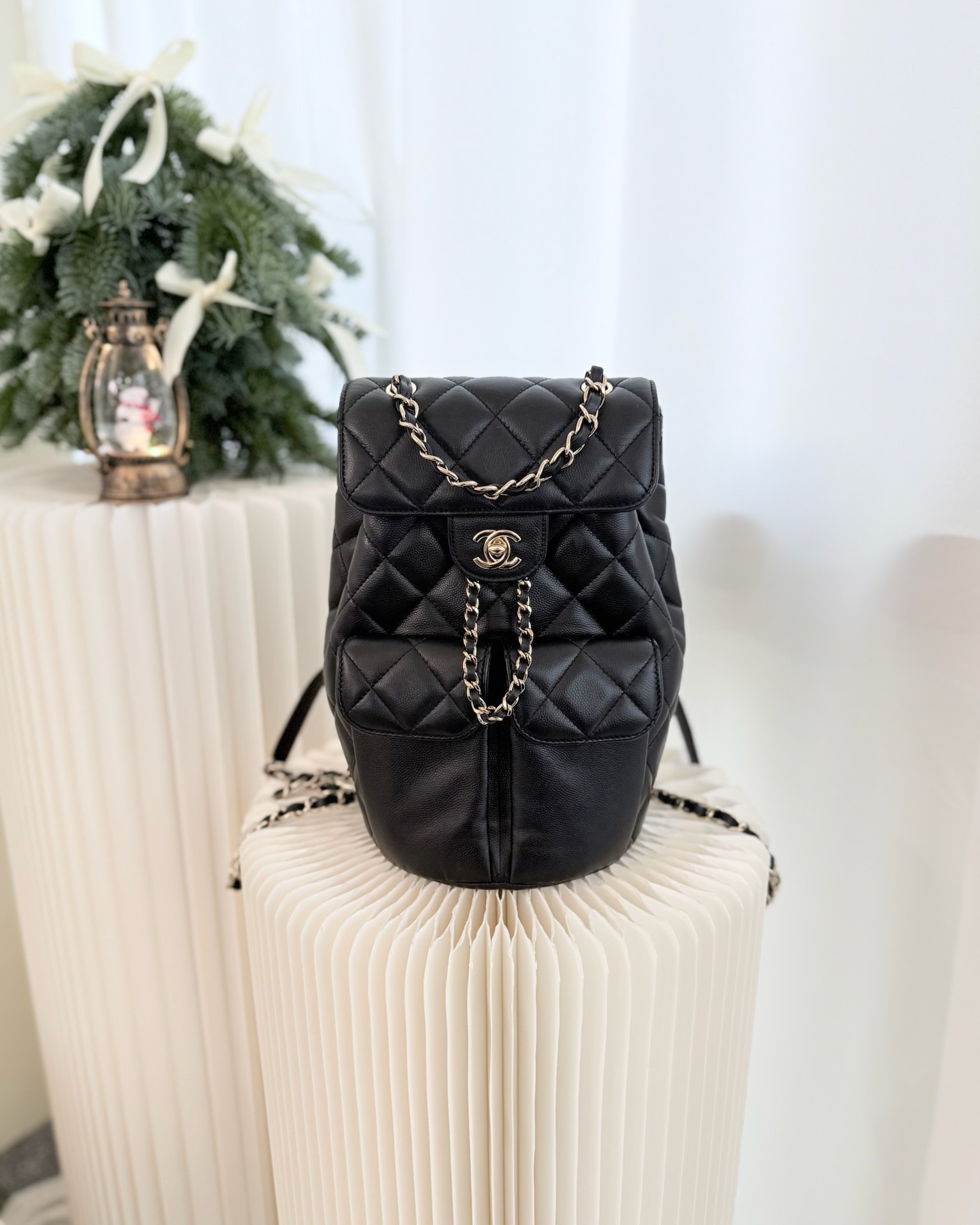 Chanel Small Pockets Backpack Black Caviar 22S