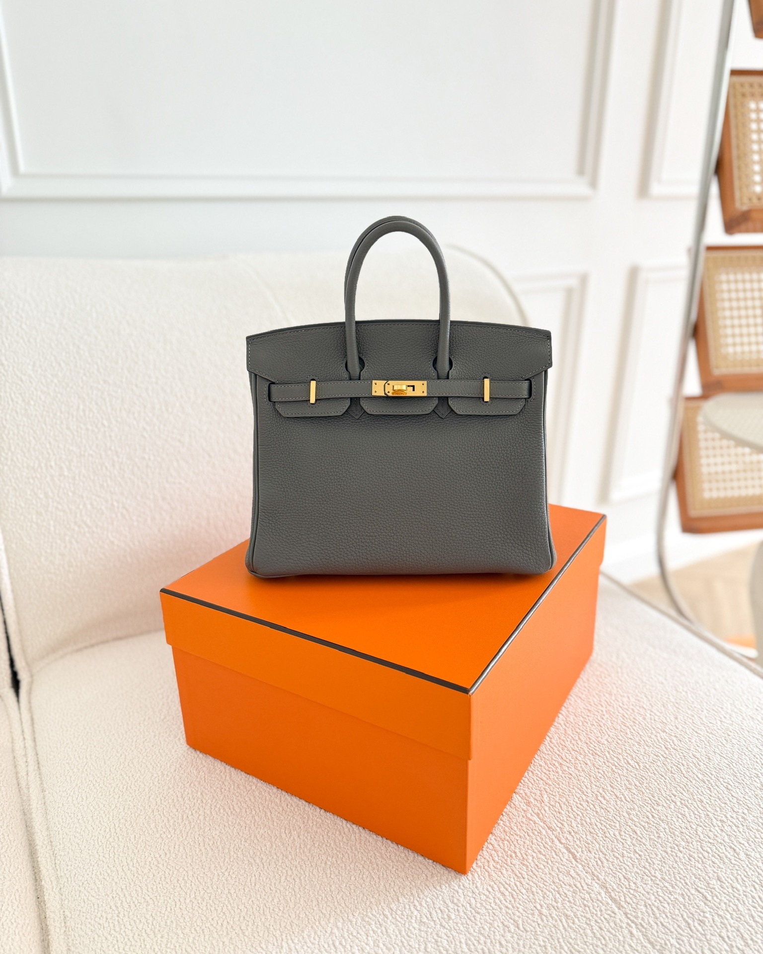 Hermès Birkin 25 Retourne Gris Meyer 0L Togo