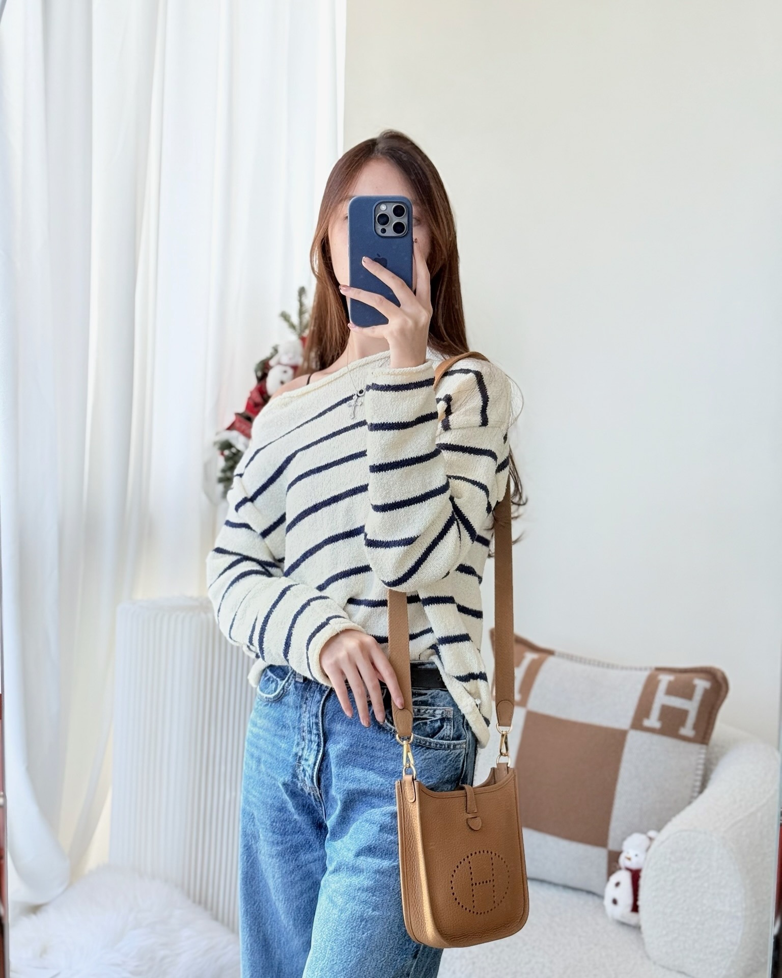 Hermès Mini Evelyne 16 Biscuit 48 Clemence