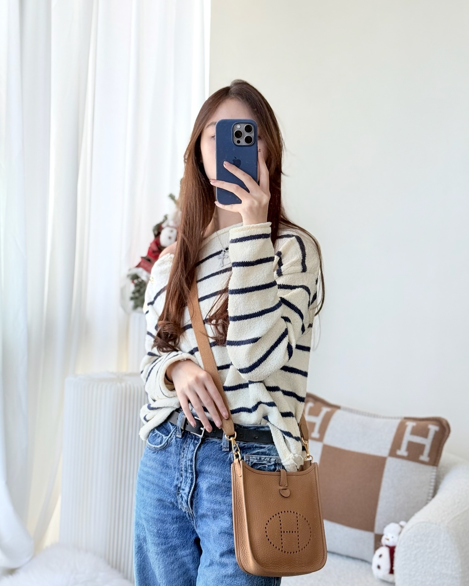 Hermès Mini Evelyne 16 Biscuit 48 Clemence