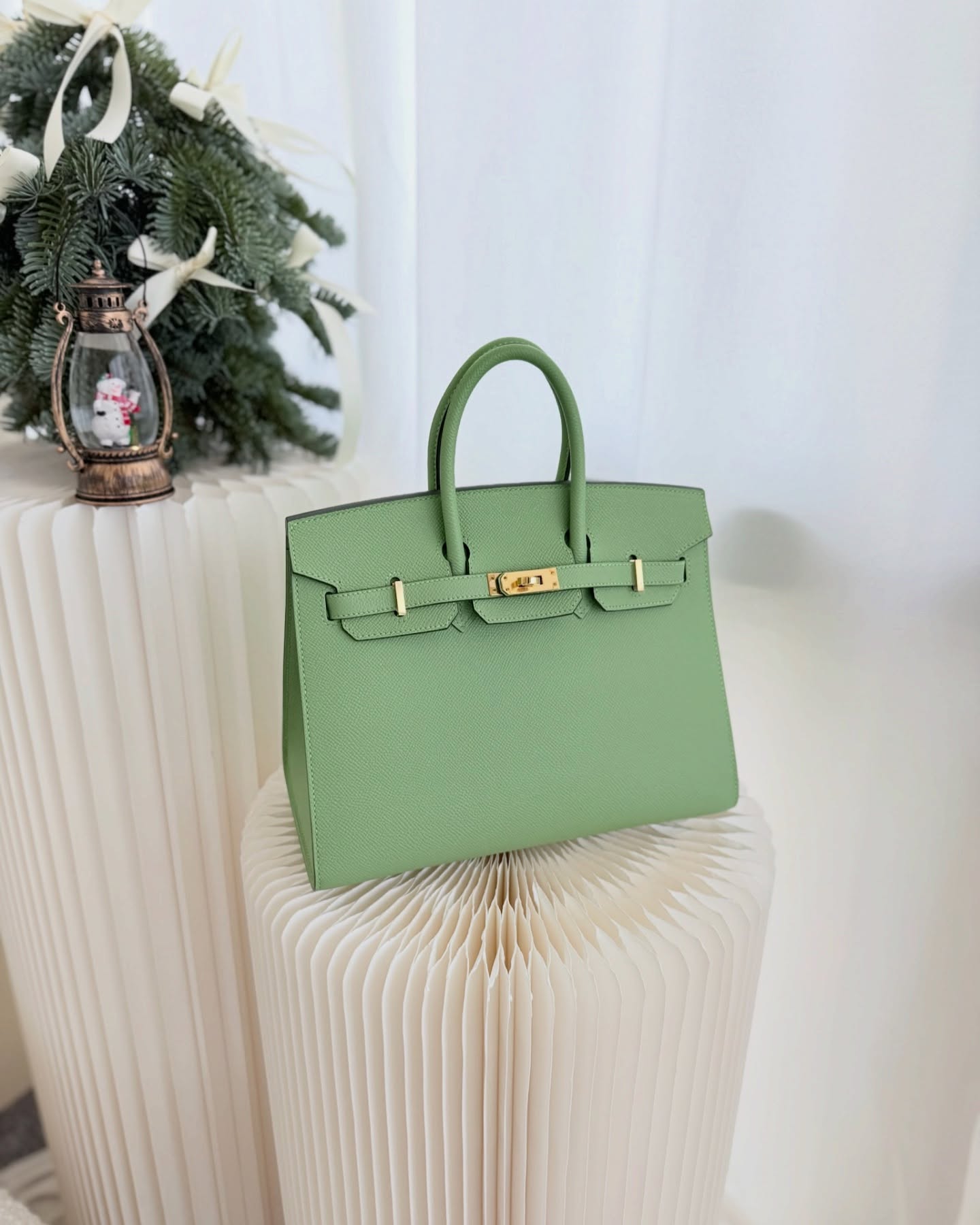 Hermès Birkin 25 Sellier Vert Criquet 3I Epsom