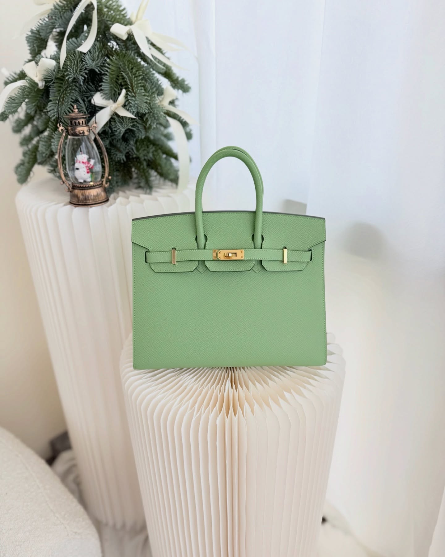 Hermès Birkin 25 Sellier Vert Criquet 3I Epsom