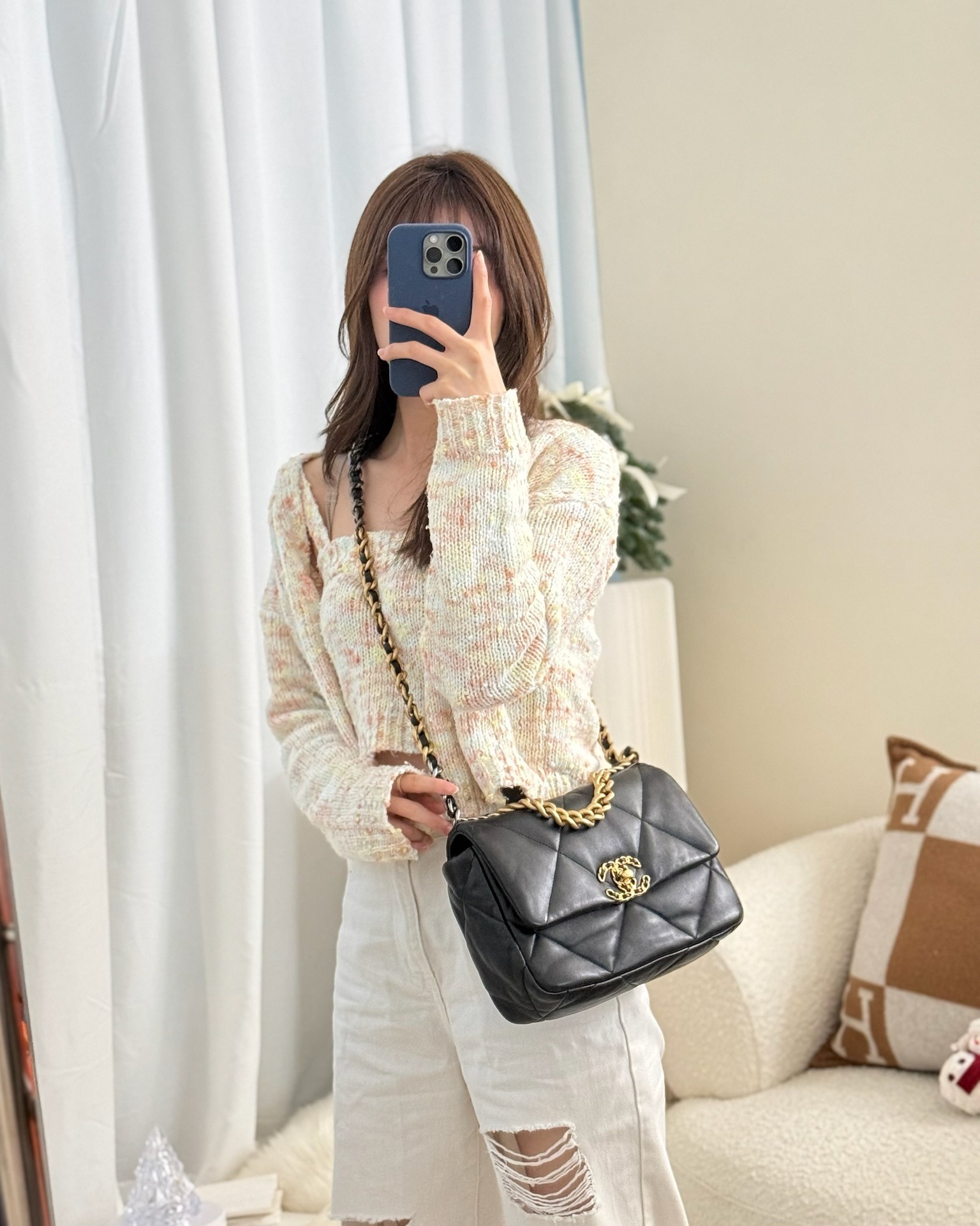 Chanel 19 Small Black Mixed Hardware