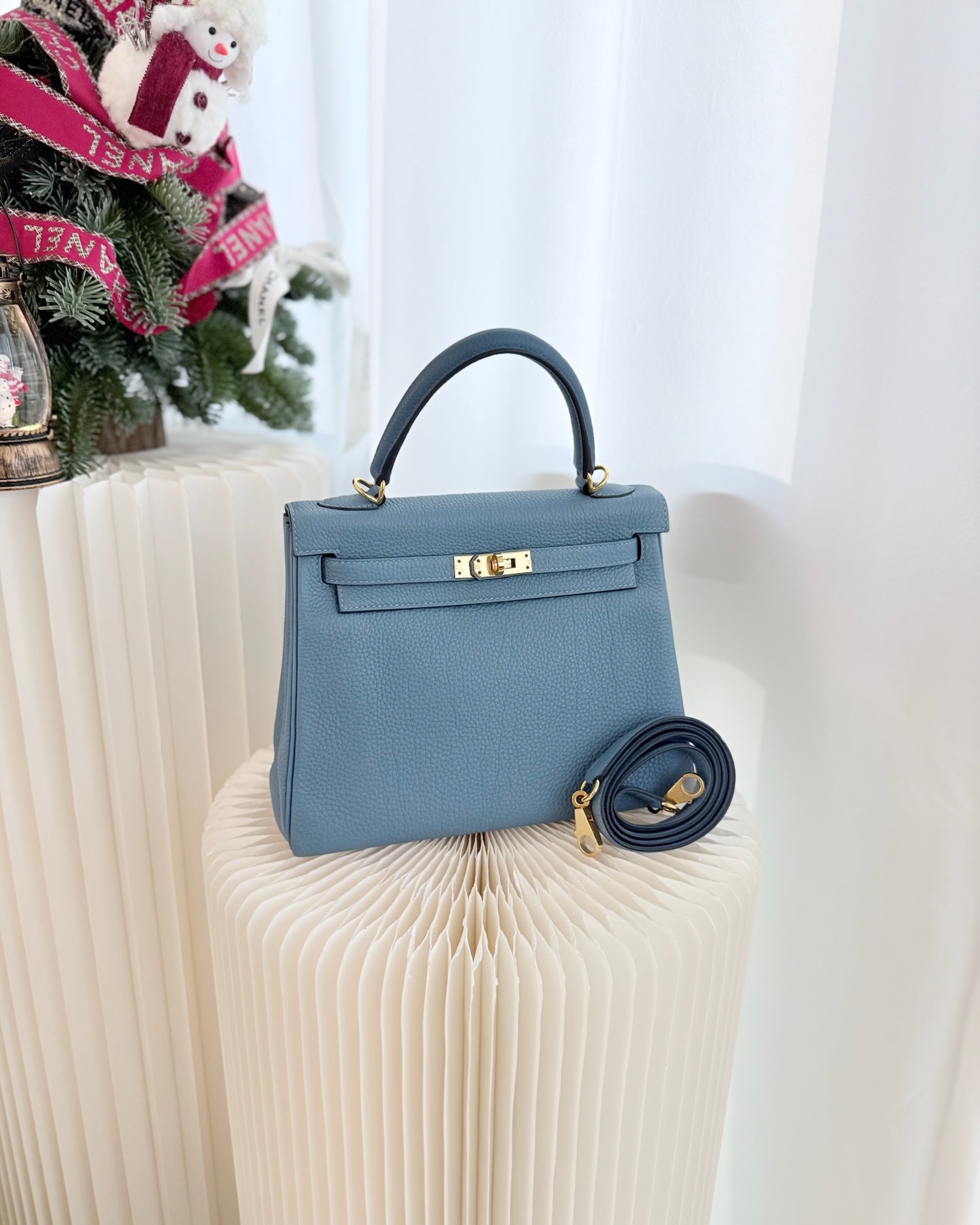 Hermès Kelly 25 Togo Bleu Azur 7R