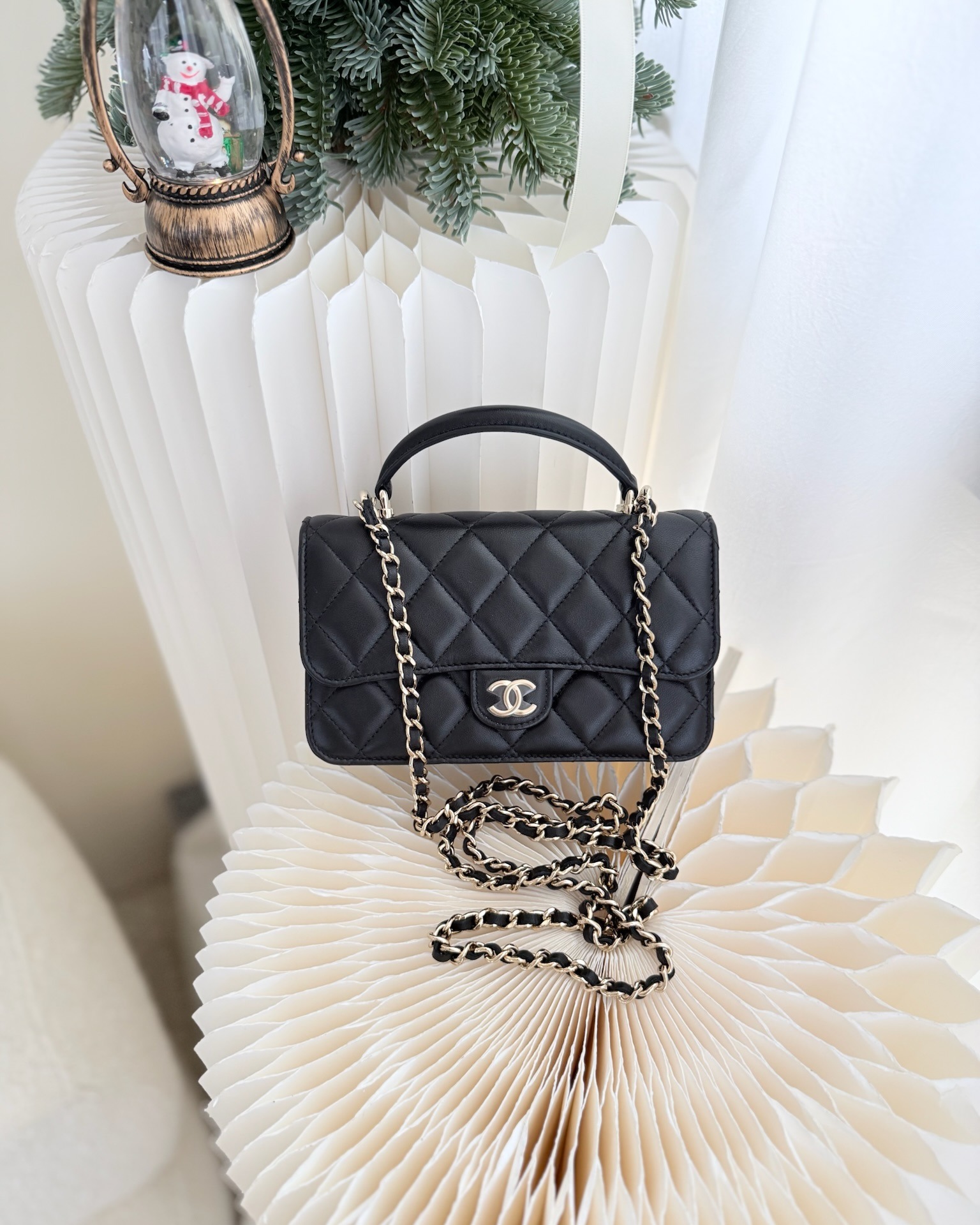 Chanel Top Handle Mini WOC Black Lambskin