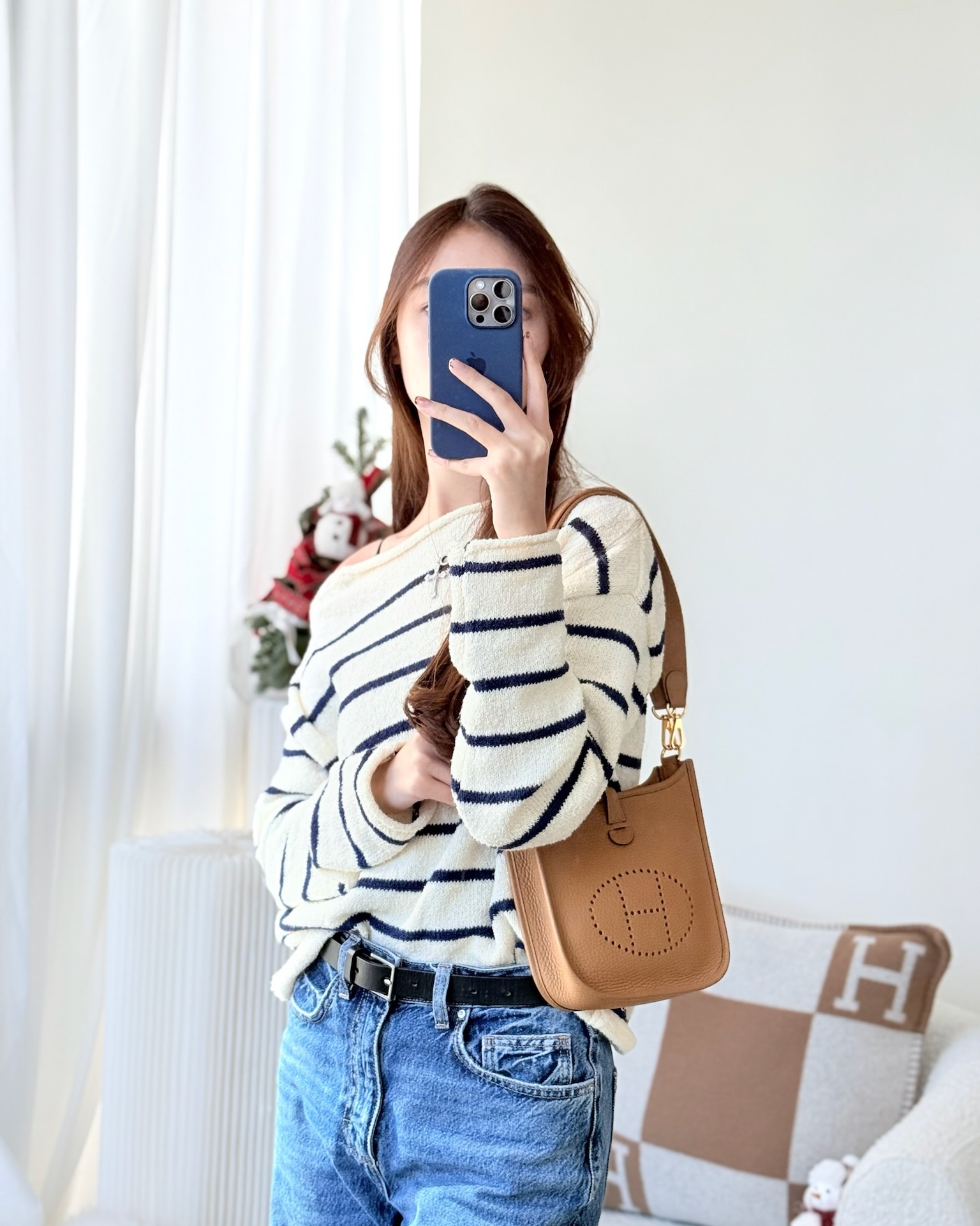 Hermès Mini Evelyne 16 Biscuit 48 Clemence