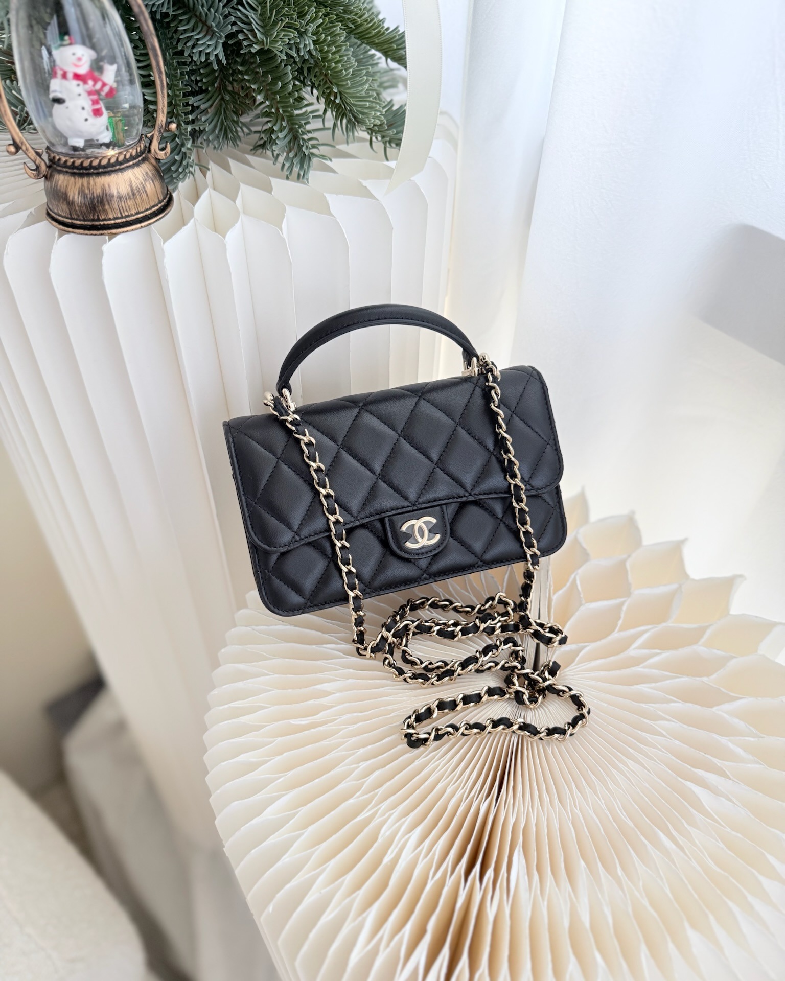 Chanel Top Handle Mini WOC Black Lambskin