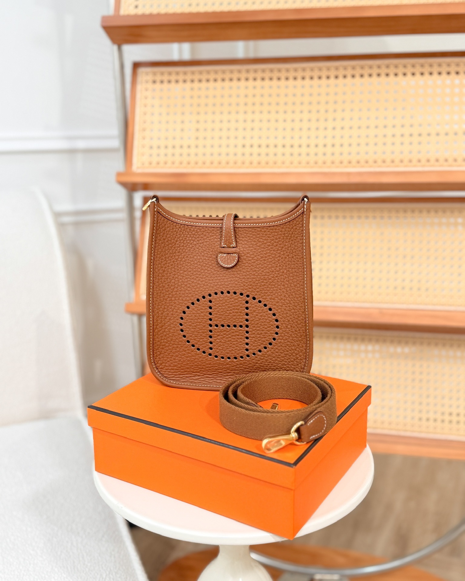 Hermès Mini Evelyne 16 Amazone Gold 37 Clemence