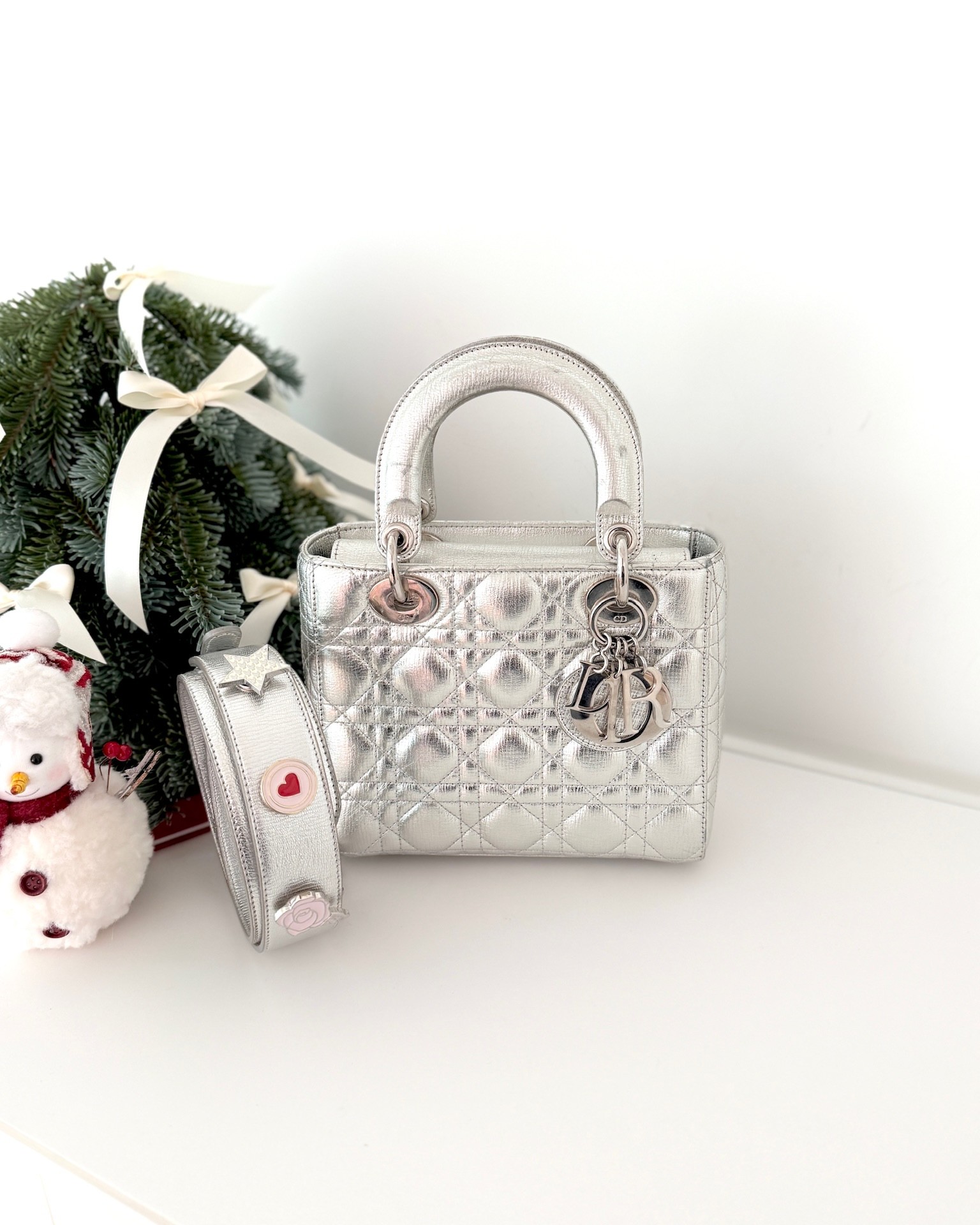 Dior My ABCDior Lady Dior Metallic Silver Cannage