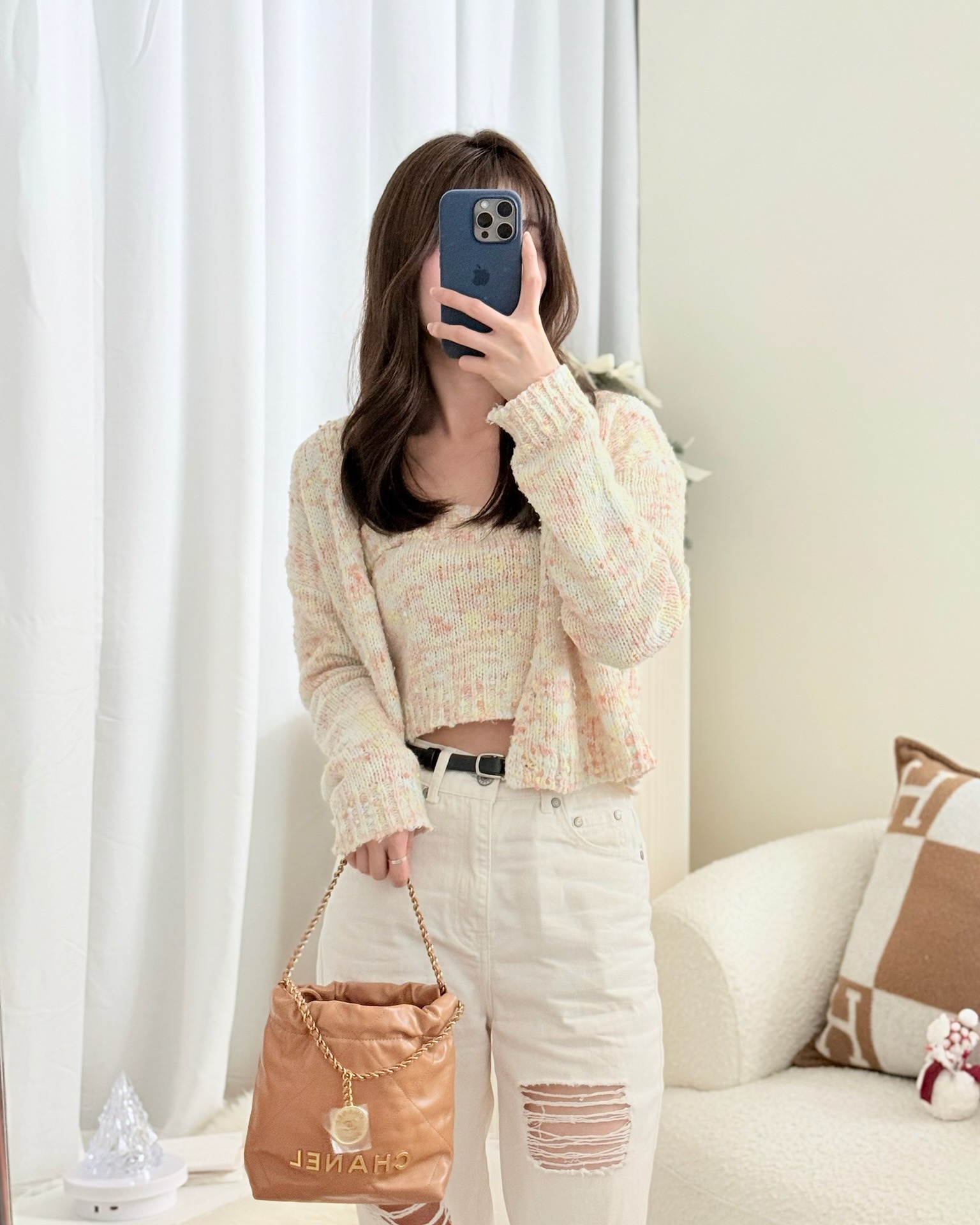 Chanel 22 Mini Bag Caramel Crumpled Calfskin