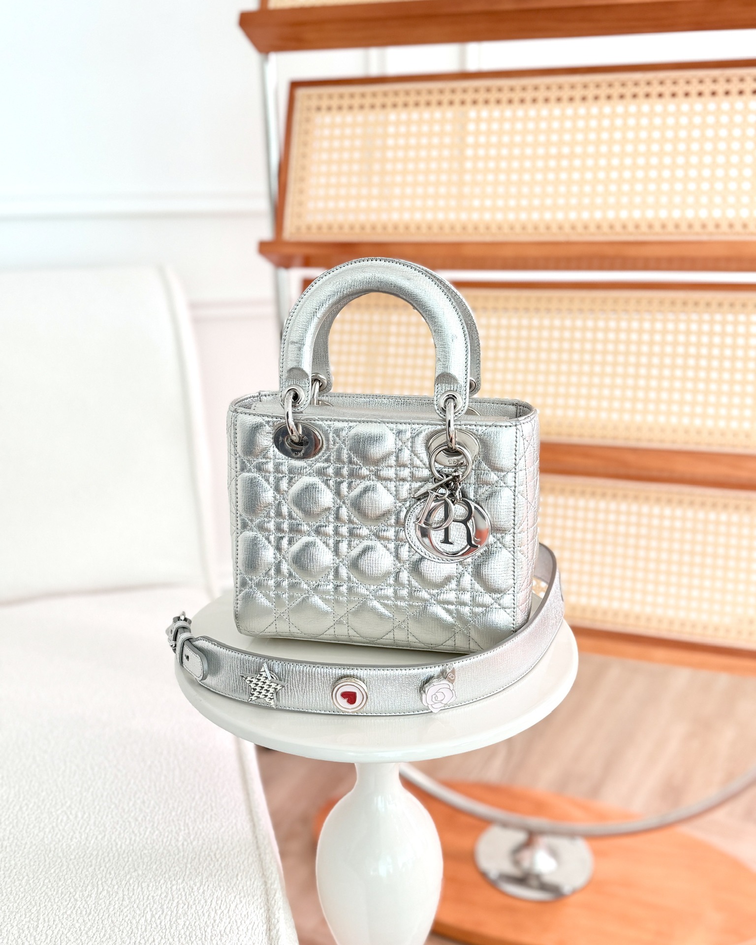 Dior My ABCDior Lady Dior Metallic Silver Cannage