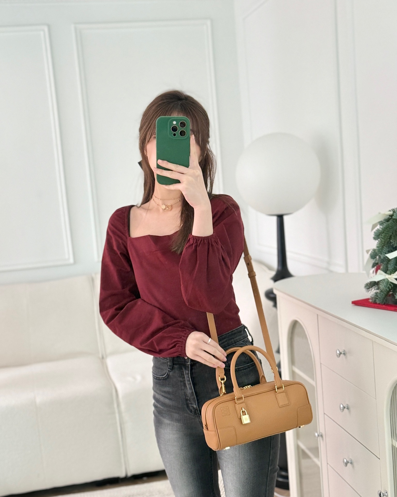 Loewe Amazona 23 Cropped Bag Warm Desert Nappa Calfskin