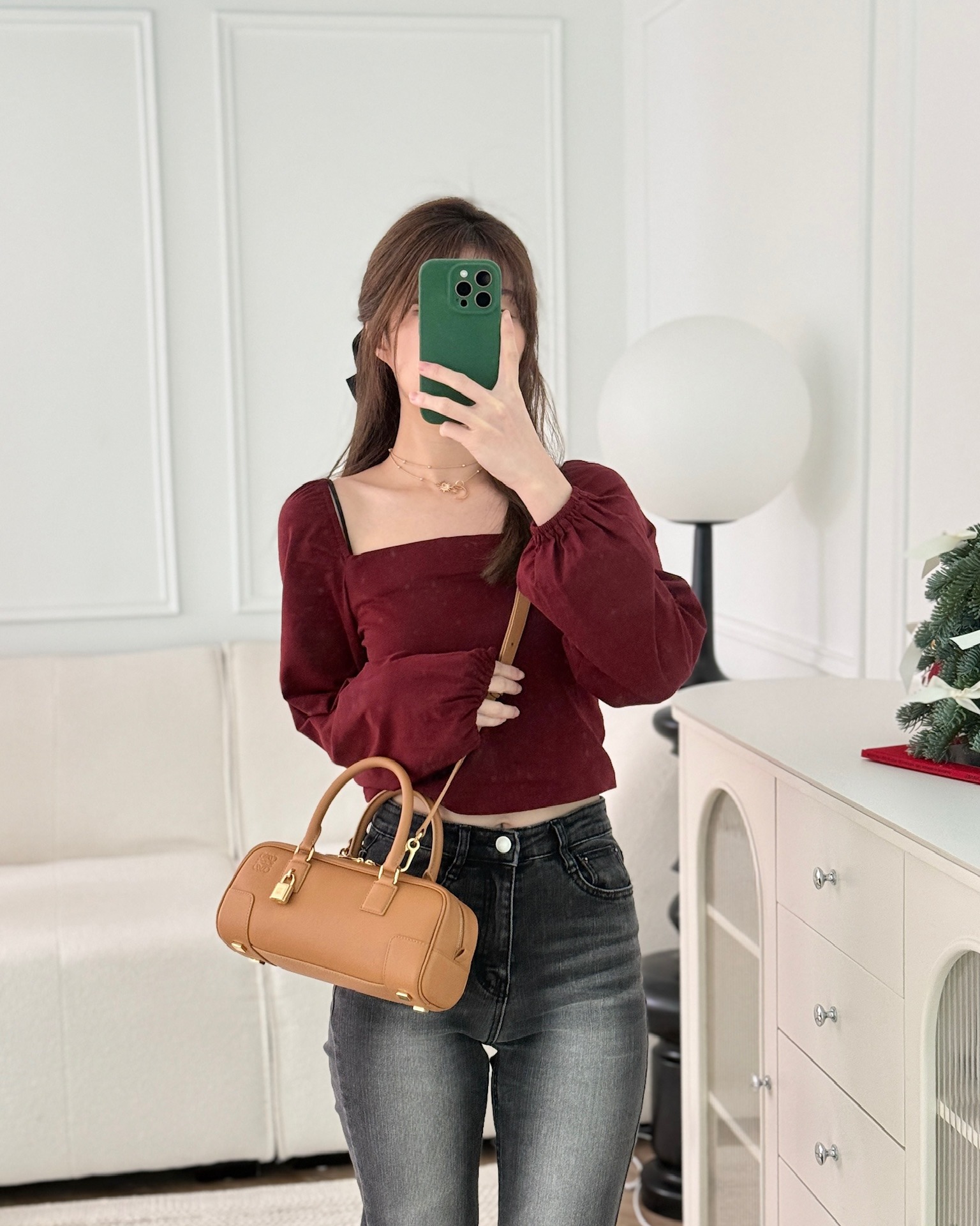 Loewe Amazona 23 Cropped Bag Warm Desert Nappa Calfskin