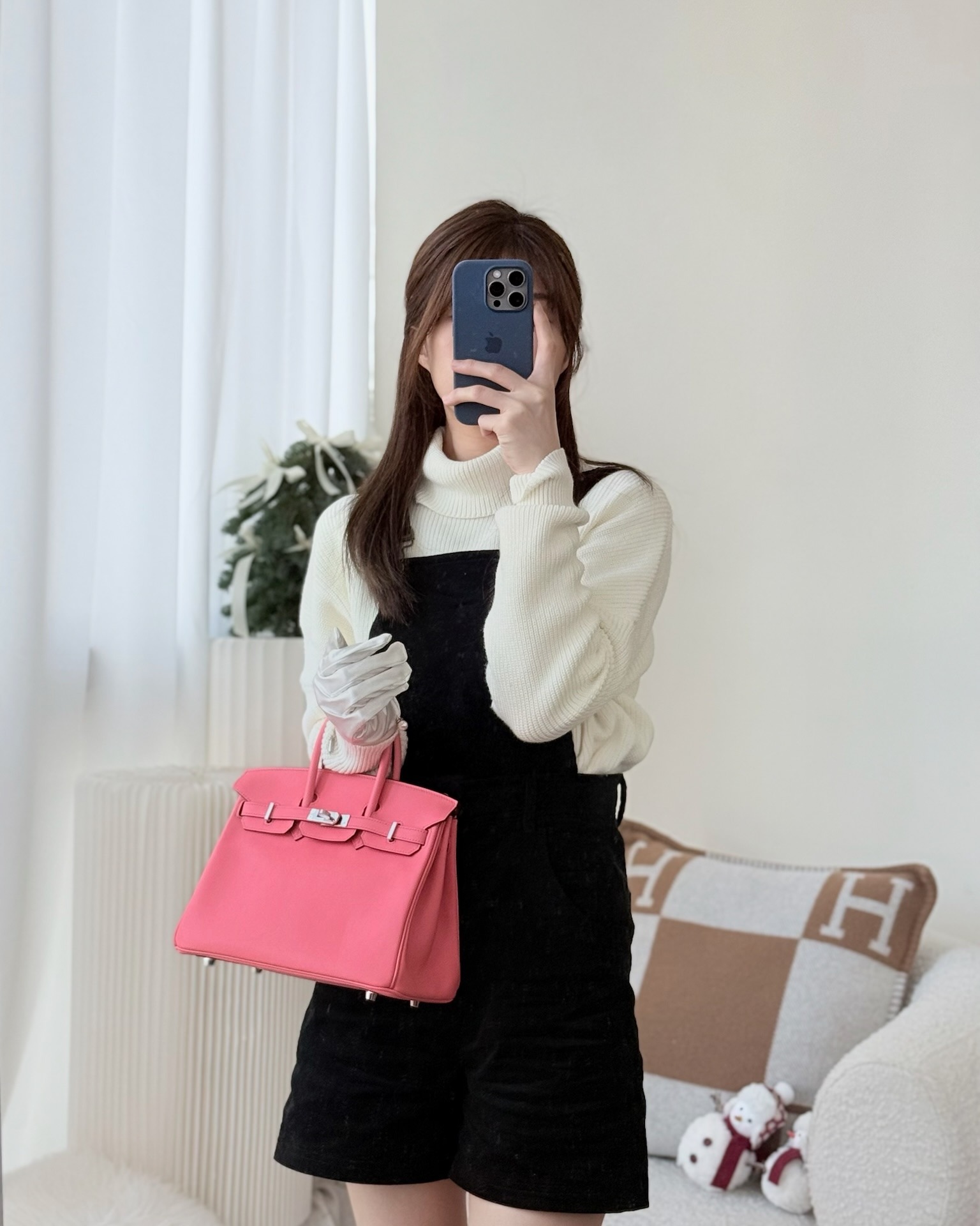 Hermès Birkin 25 Retourne Rose Azalee 8W Swift Palladium Hardware