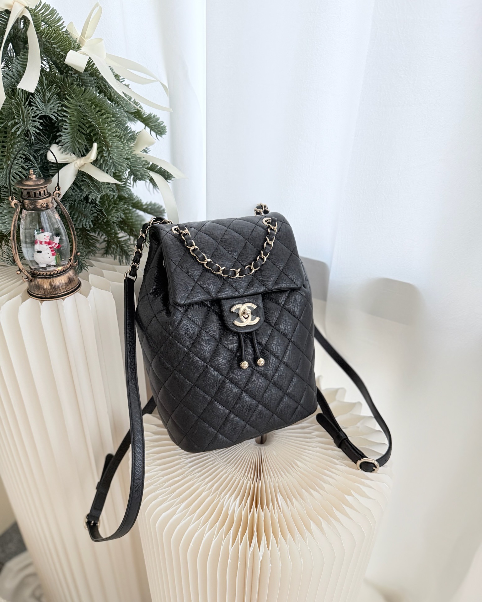 Chanel Small Urban Spirit Backpack Black Caviar
