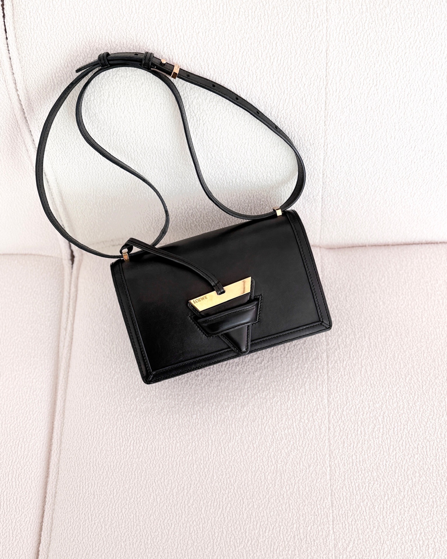 Loewe Medium Barcelona Shoulder Bag Black Calfskin