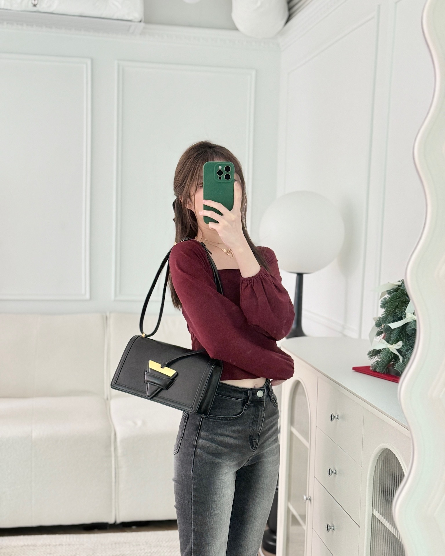 Loewe Medium Barcelona Shoulder Bag Black Calfskin