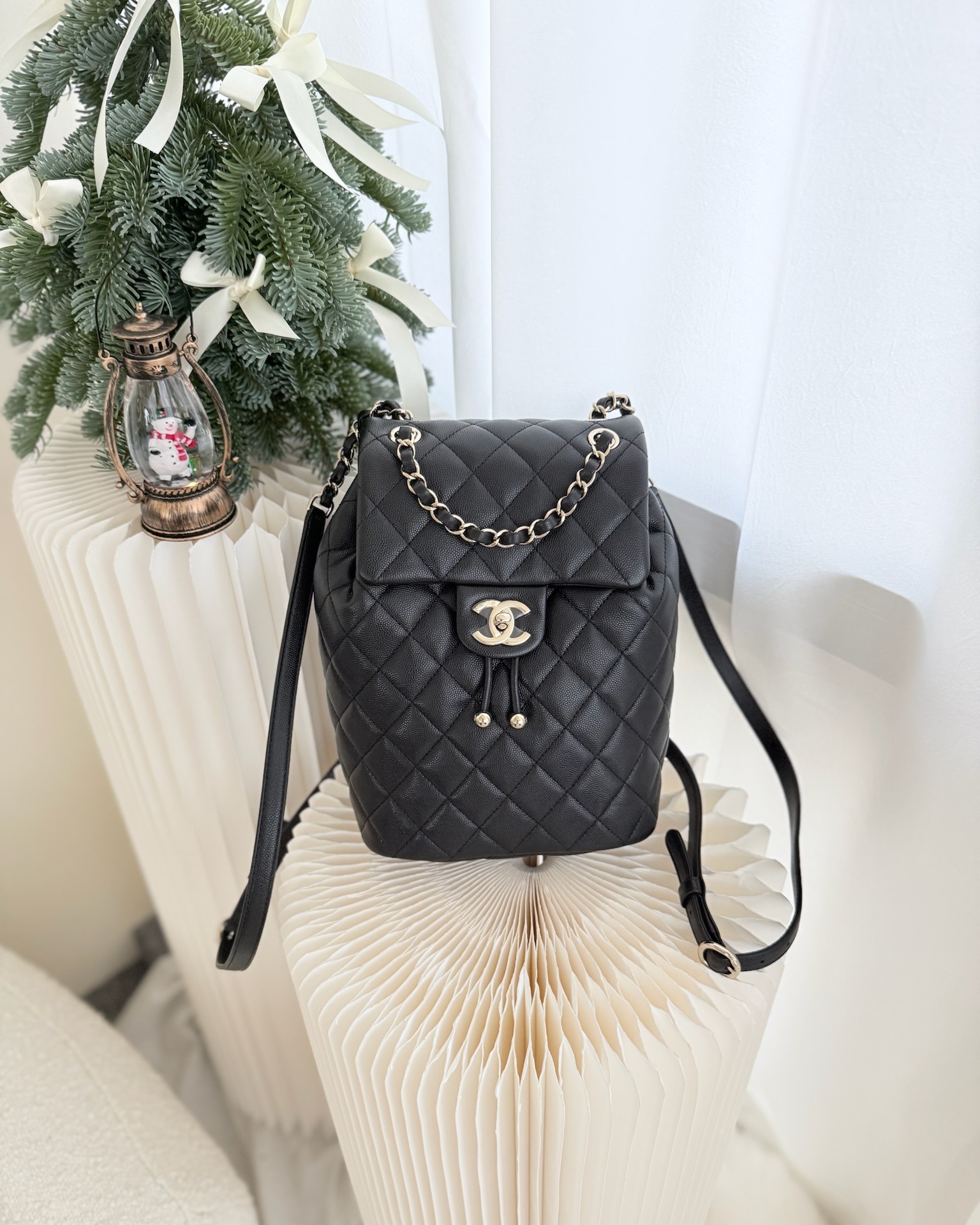 Chanel Small Urban Spirit Backpack Black Caviar