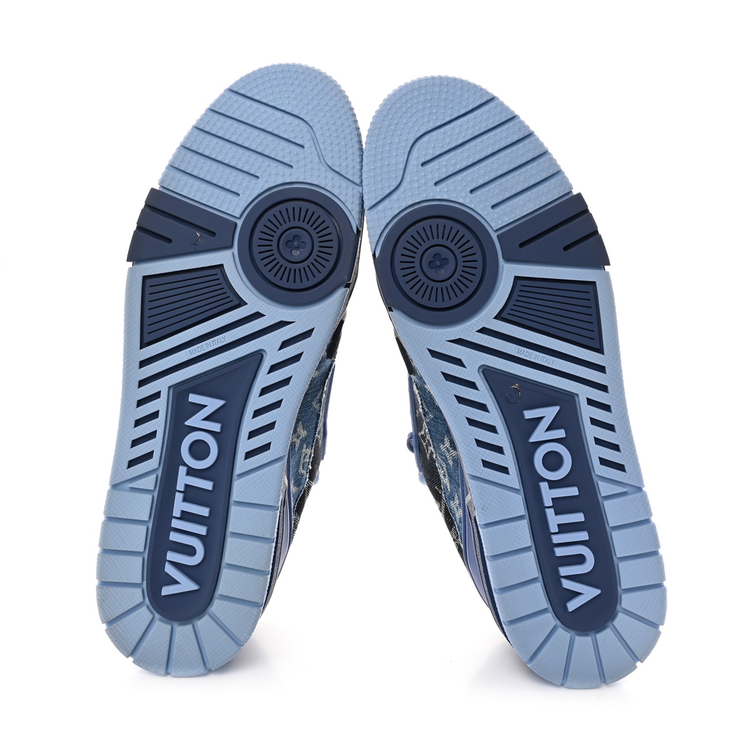 LOUIS VUITTON Monogram Denim Mens LV Trainer Sneakers