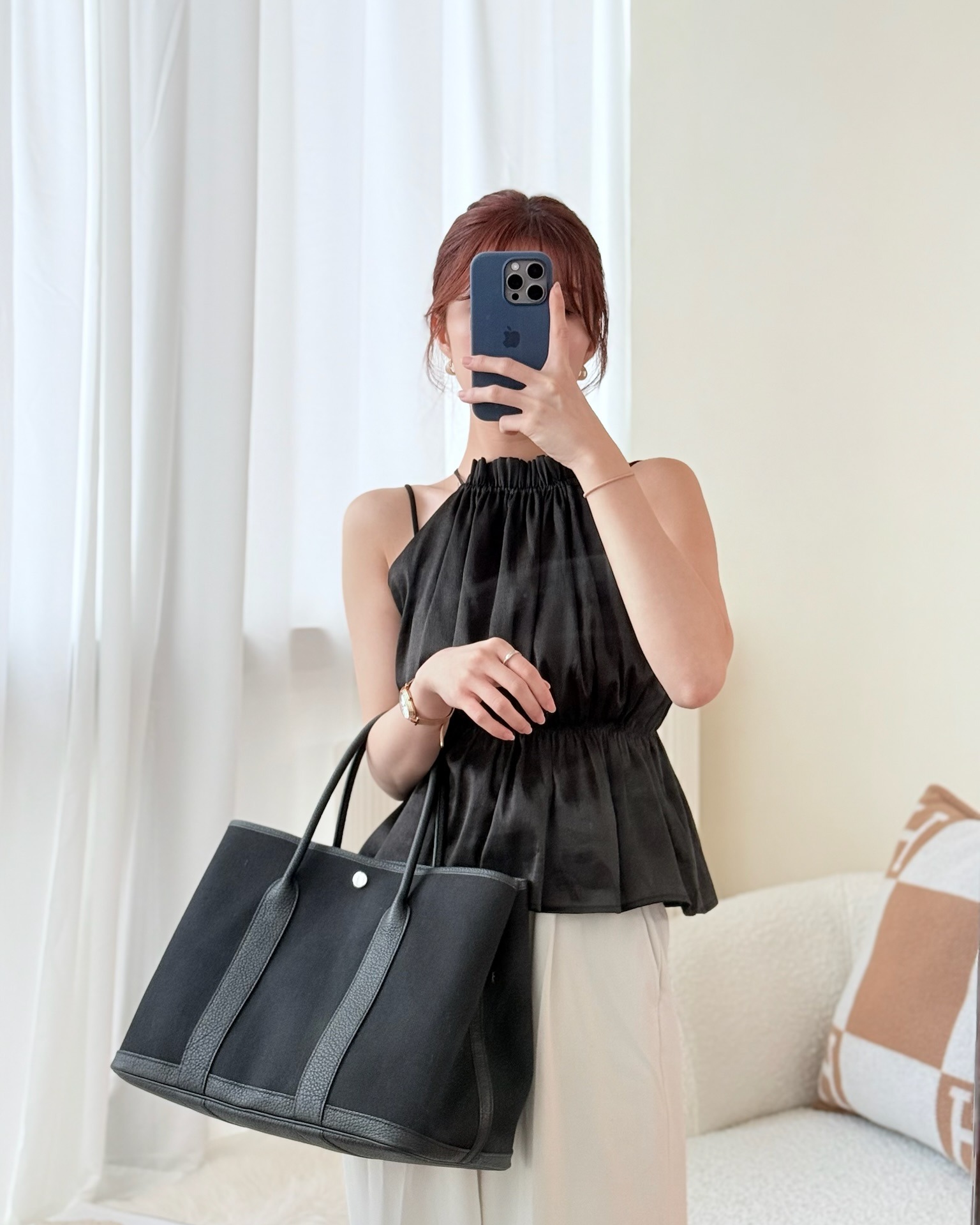 Hermès Garden Party 36 Noir 89 Canvas