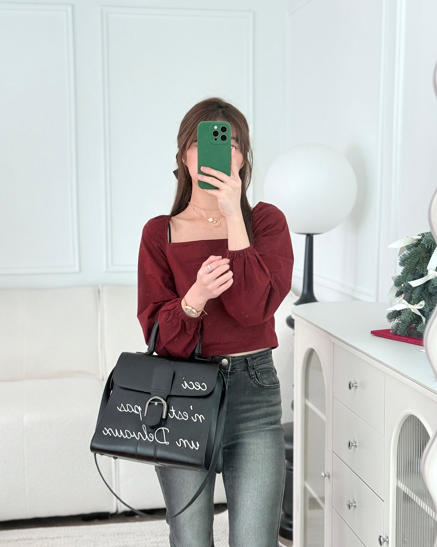 Delvaux Brillant L'Humour MM Black Calfskin