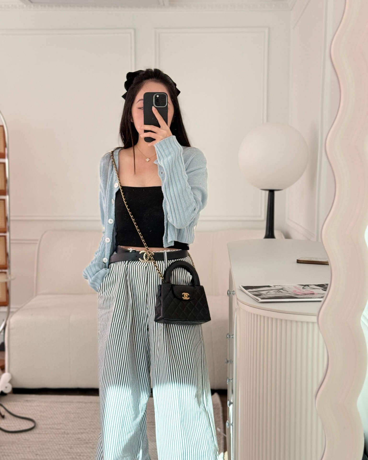 Chanel Kelly Bag Quilted Black Shiny Crumpled Calfskin Aged