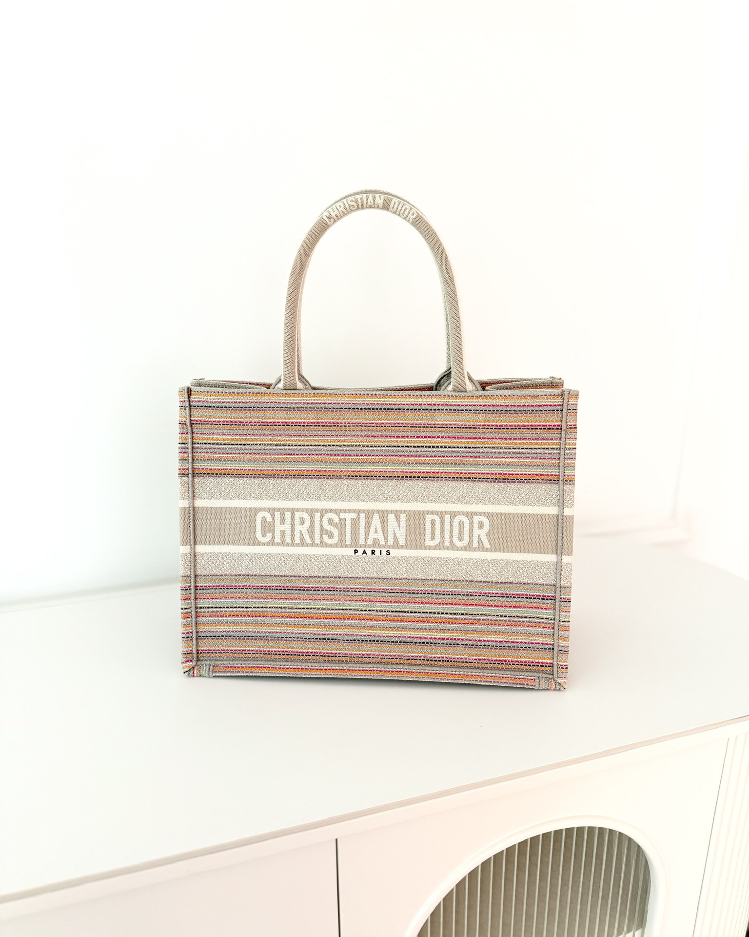Dior Medium Rainbow Book Tote Canvas