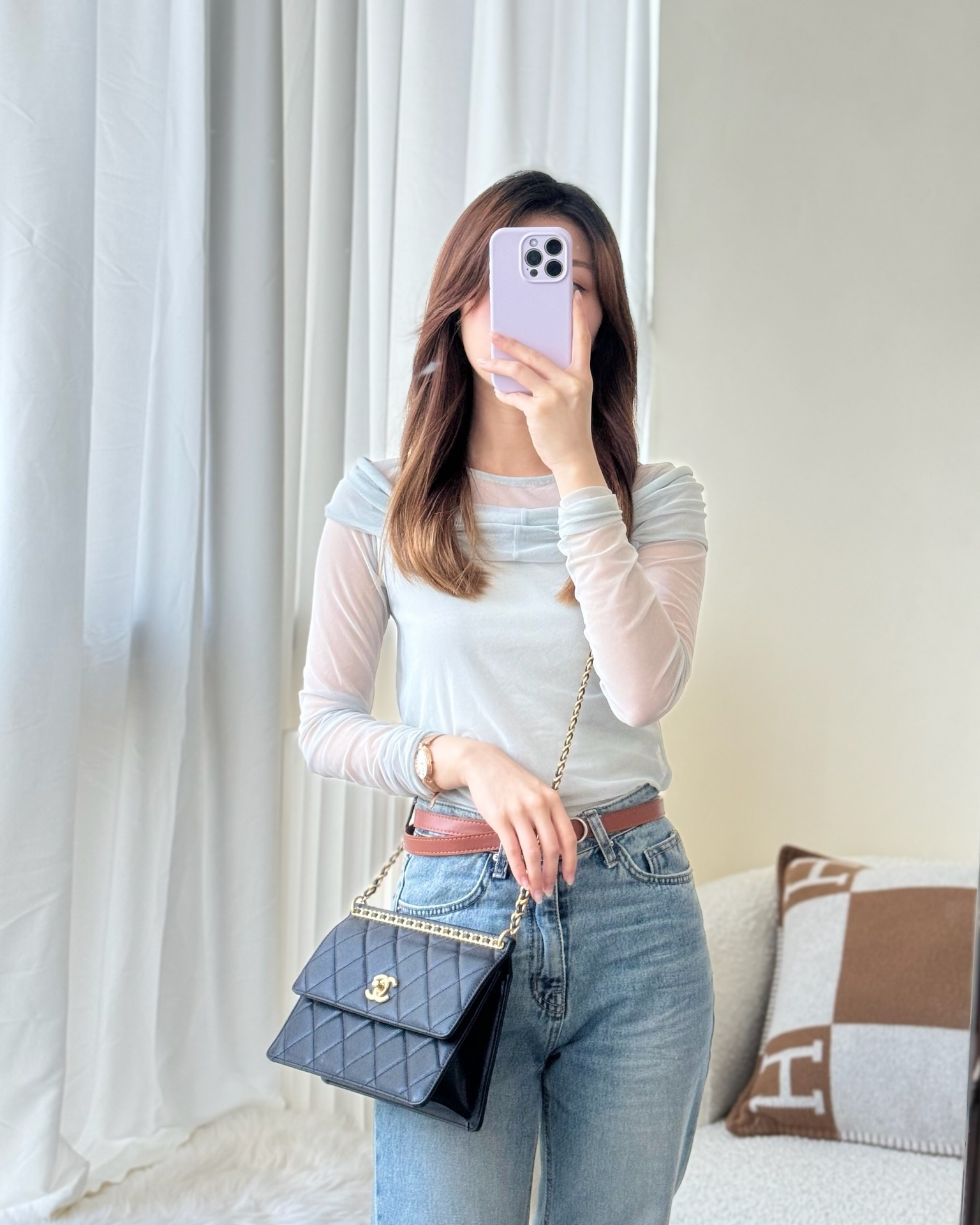 Chanel Small Chain Flap Bag Black Caviar Aged 23A