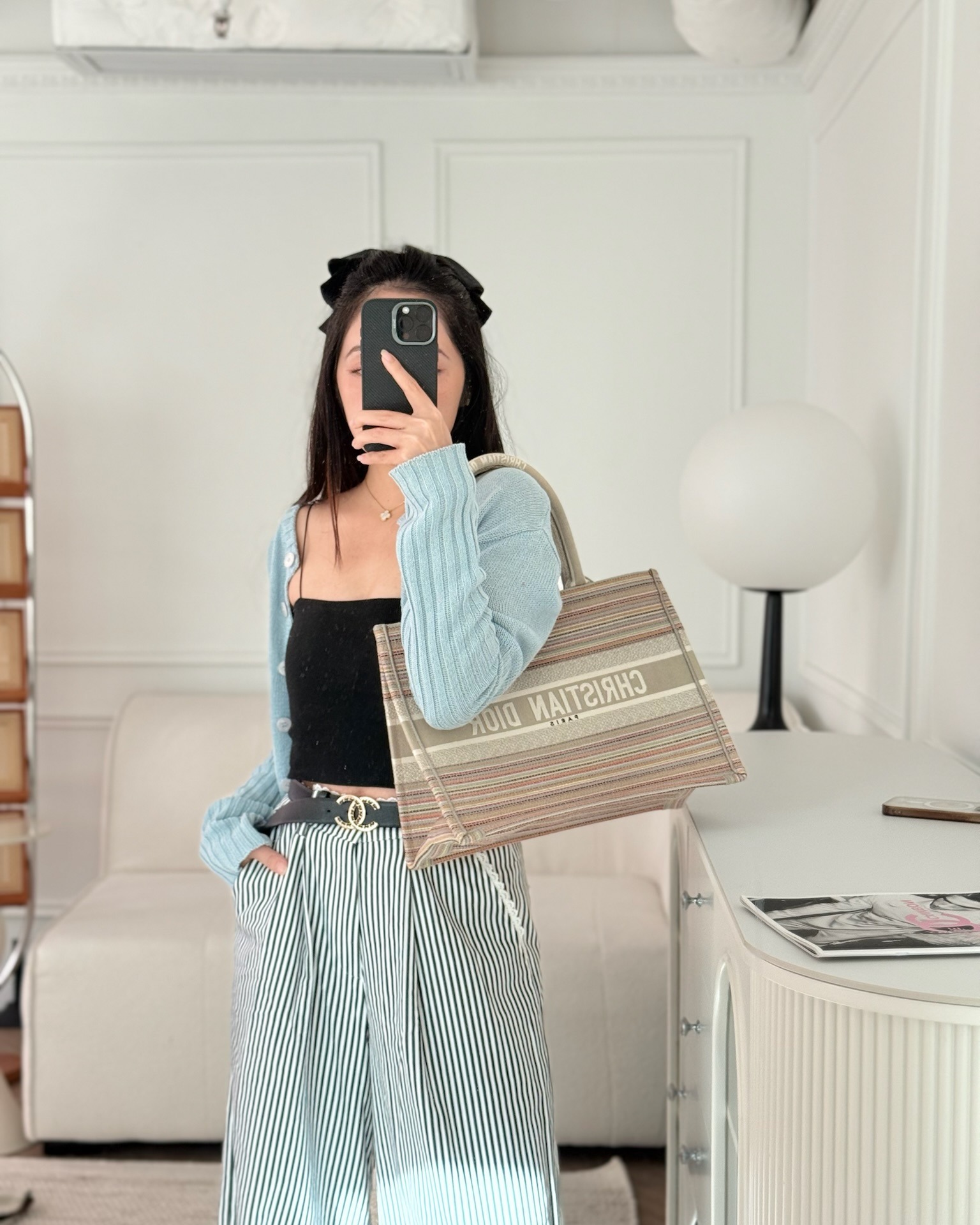 Dior Medium Rainbow Book Tote Canvas