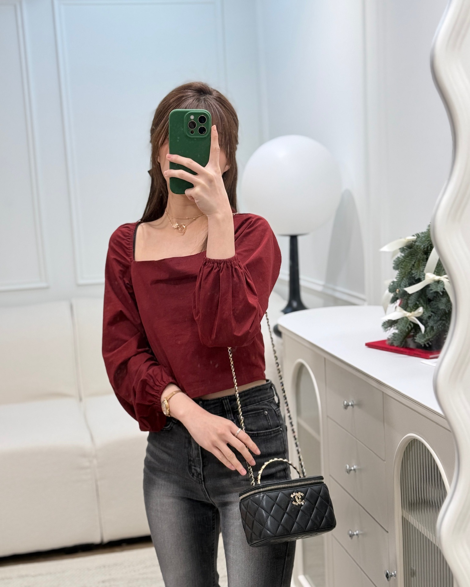 Chanel Crystals Top Handle Vanity Rectangular Black Lambskin