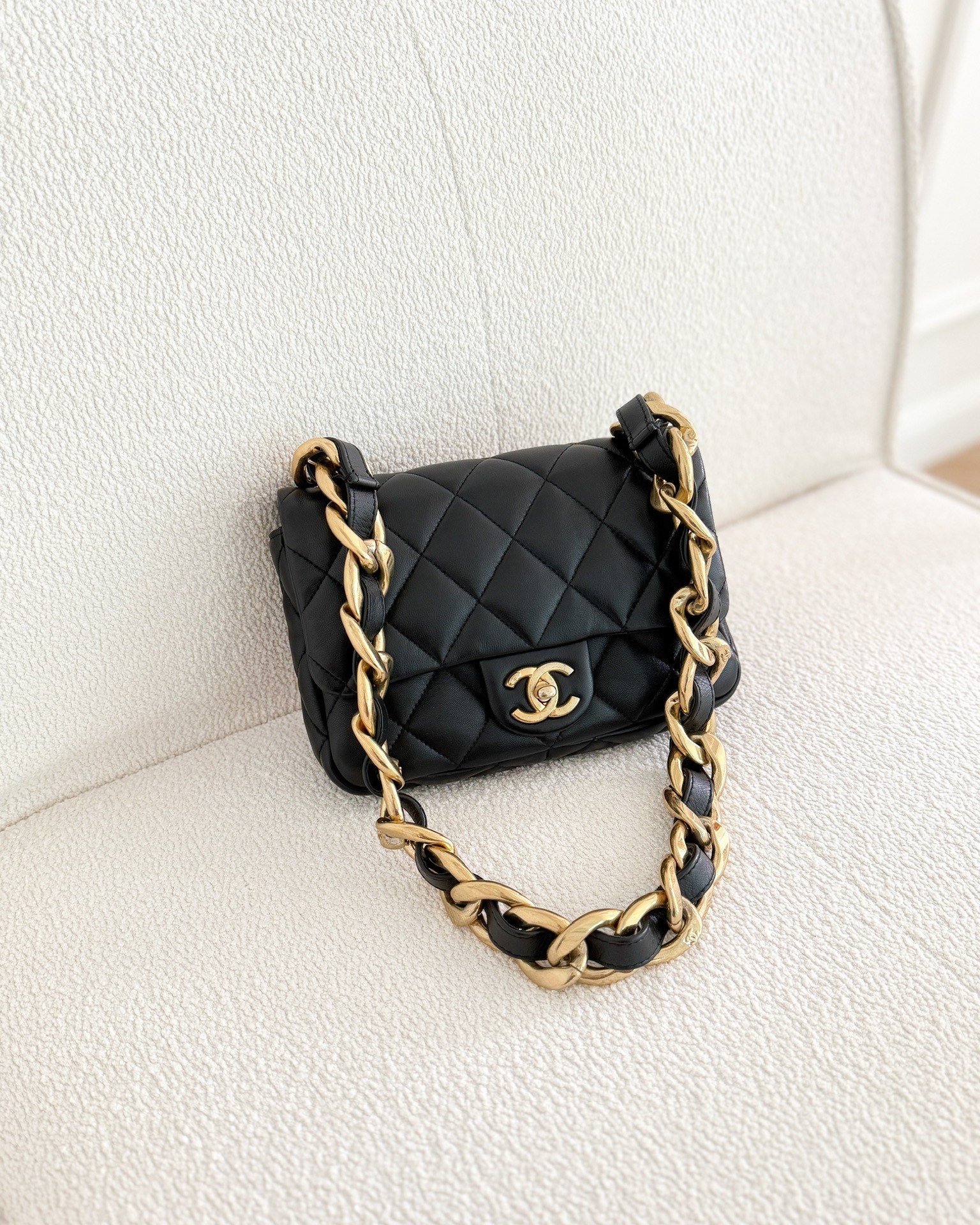 Chanel Small Funky Town Black Lambskin Aged