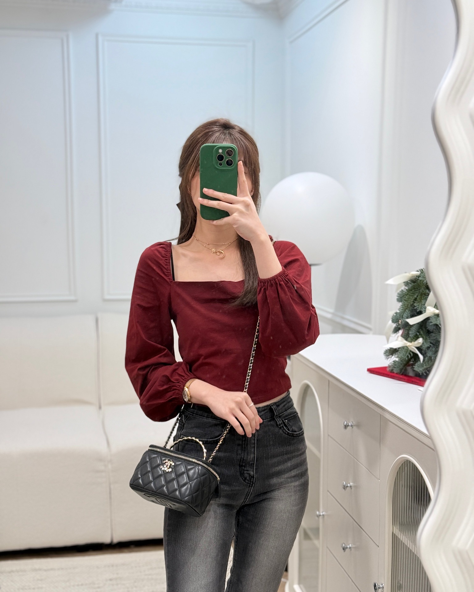 Chanel Crystals Top Handle Vanity Rectangular Black Lambskin