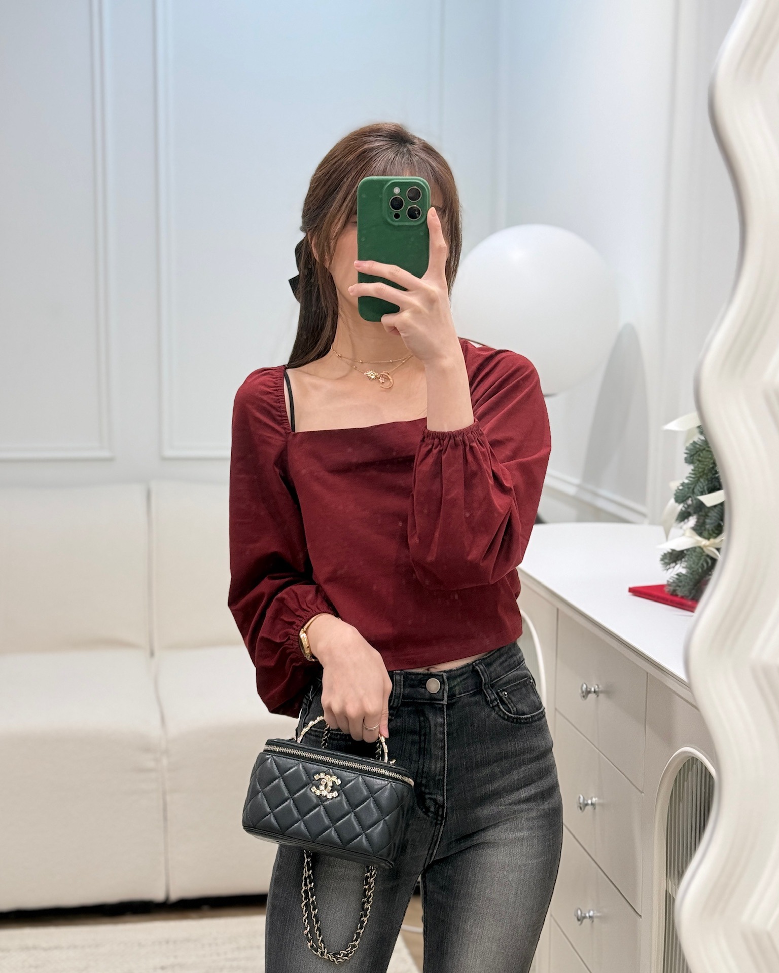 Chanel Crystals Top Handle Vanity Rectangular Black Lambskin