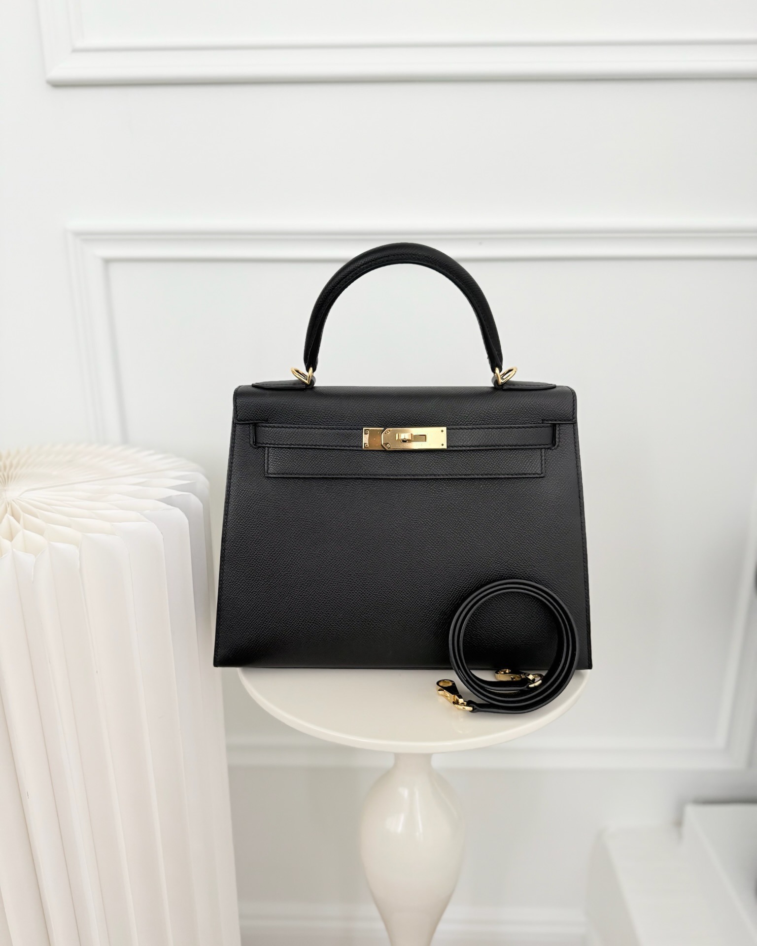 Hermès Kelly 28 Sellier Noir Black 89 Epsom