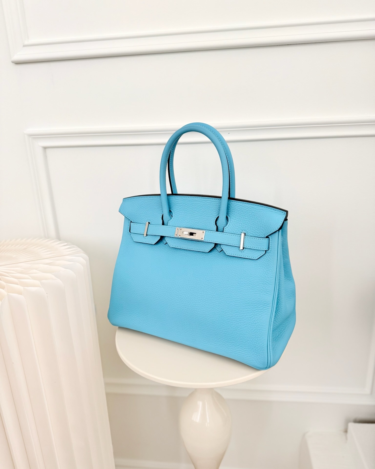 Hermès Birkin 30 Bleu De Nord Togo Palladium Hardware