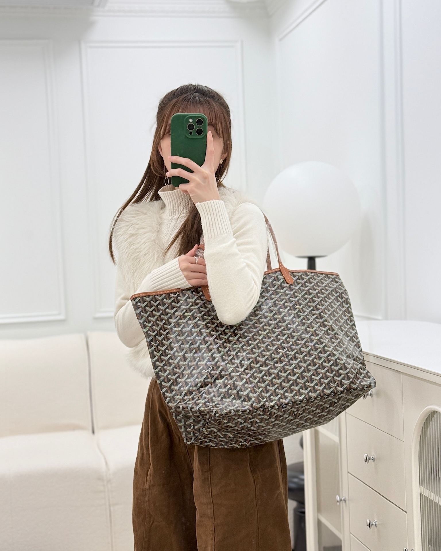Goyard St. Louis Tote Bag GM Black/Tan