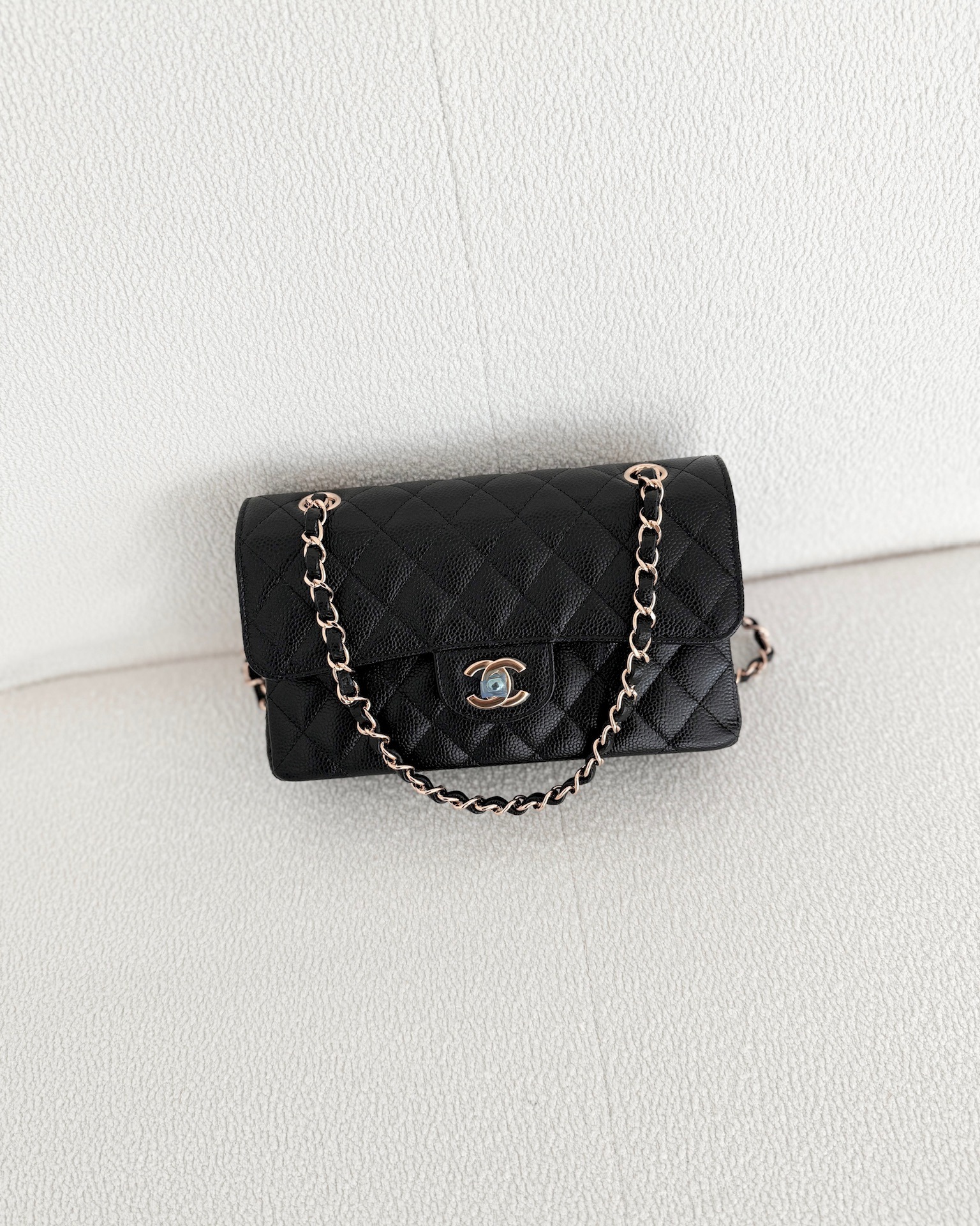 Chanel Small Classic Flap Quilted Black Caviar