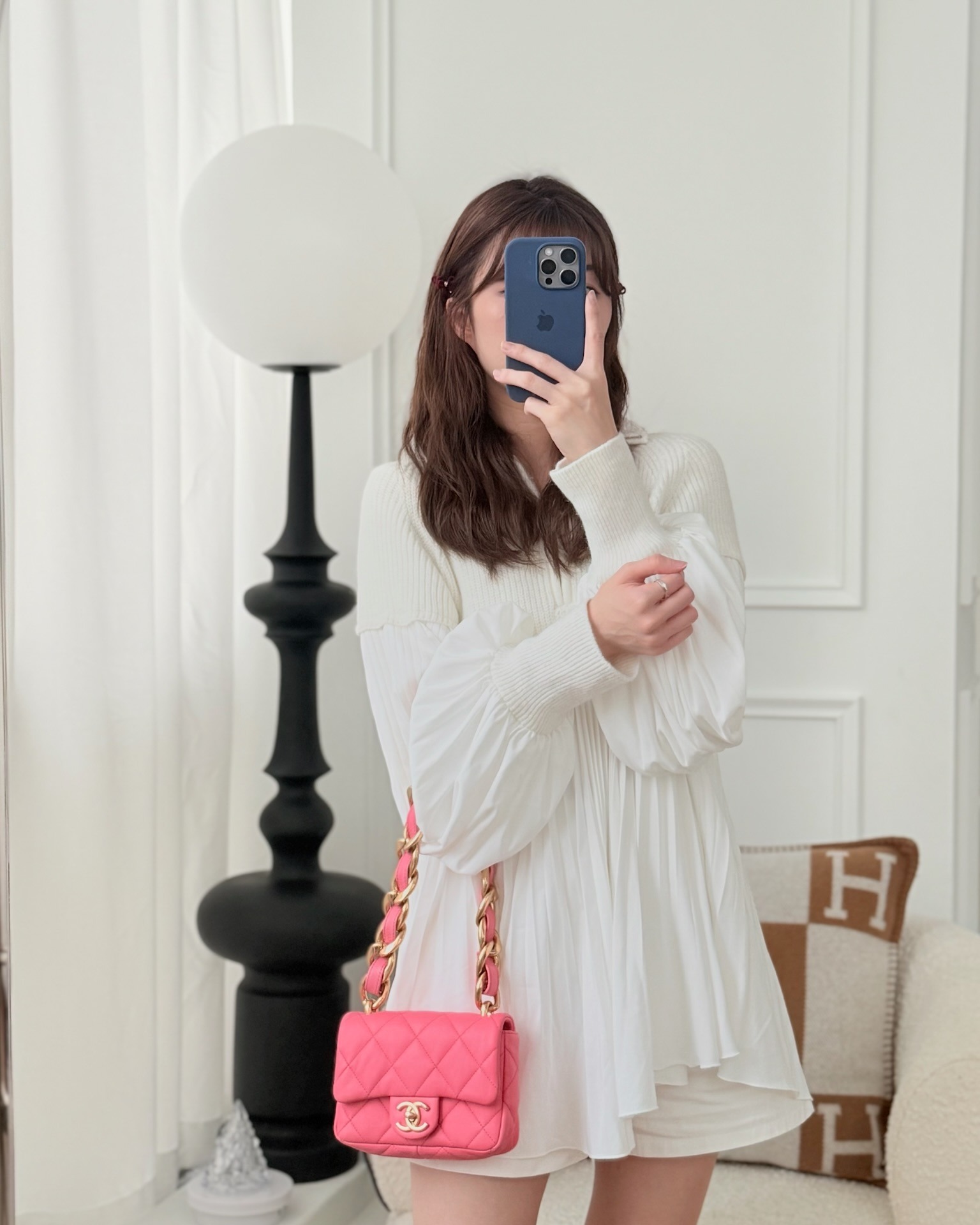 Chanel Quilted Mini CC Funky Town Flap Pink Lambskin Aged