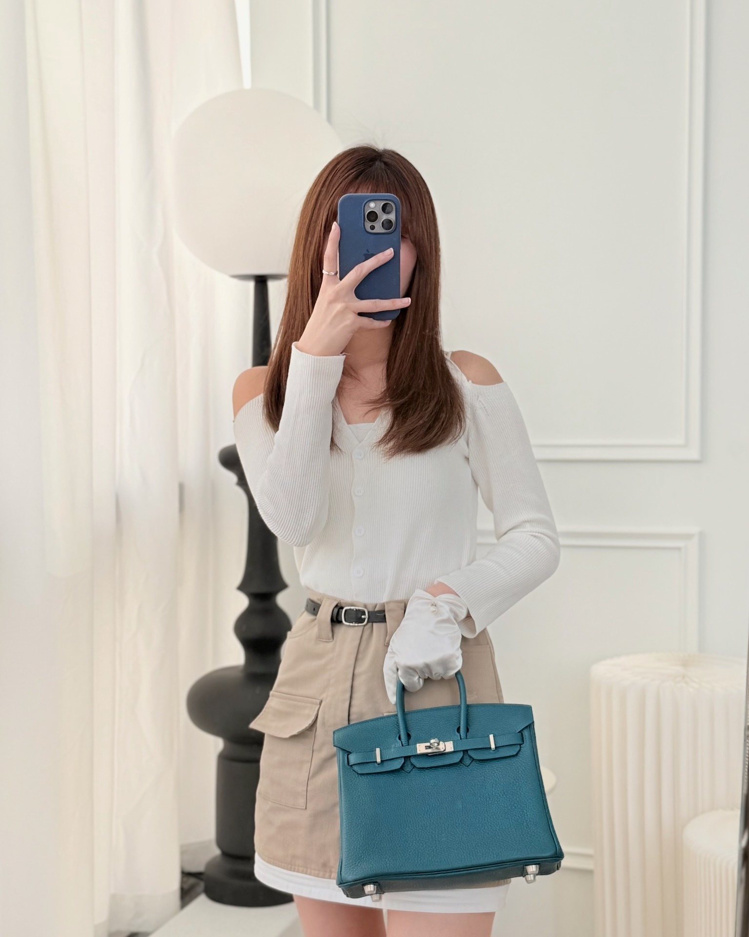 Hermès Birkin 25 Retourne Vert Bosphore W0 / Bleu Océan Z7 Togo Palladium Hardware