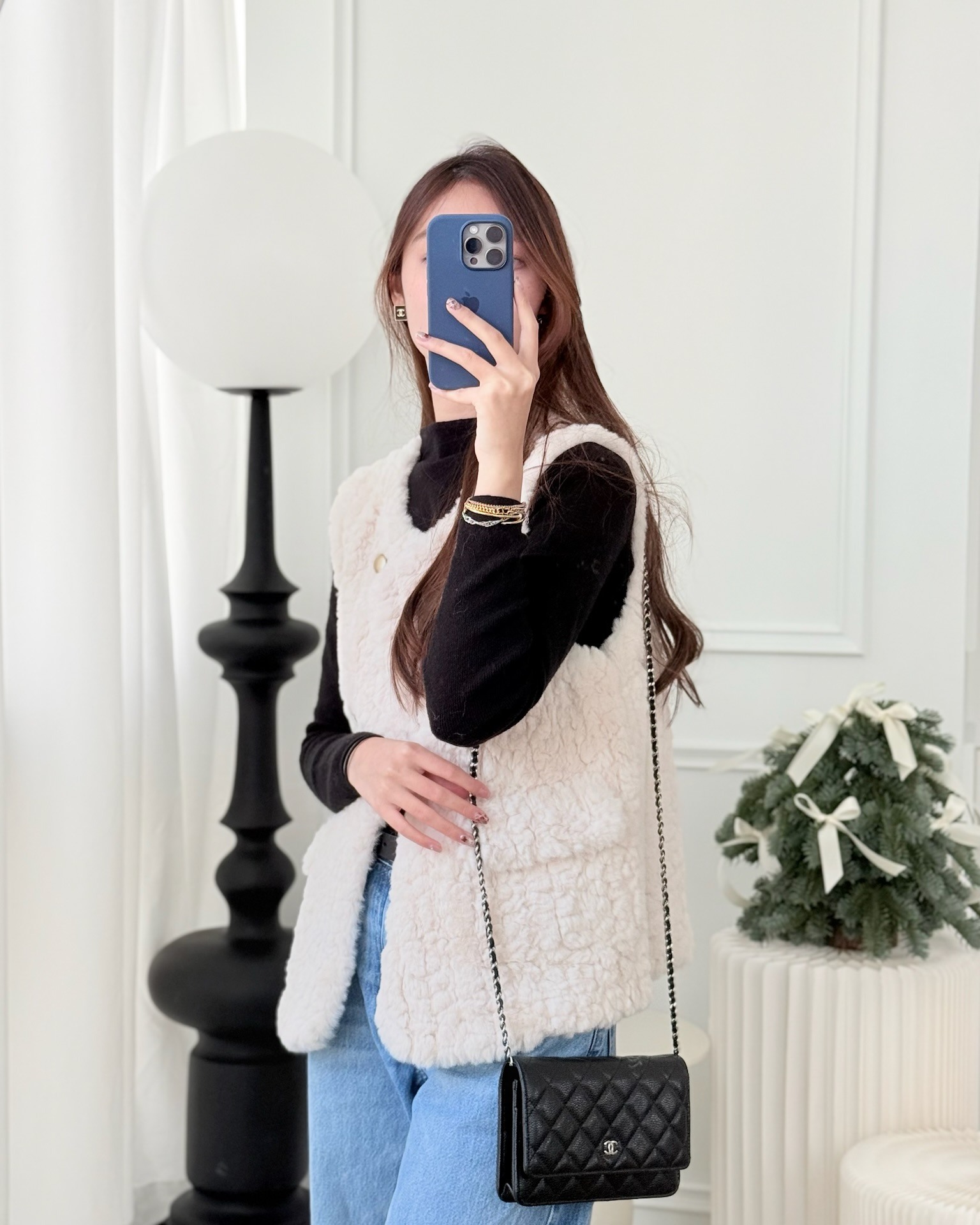 Chanel Quilted Classic Wallet on Chain WOC Black Caviar