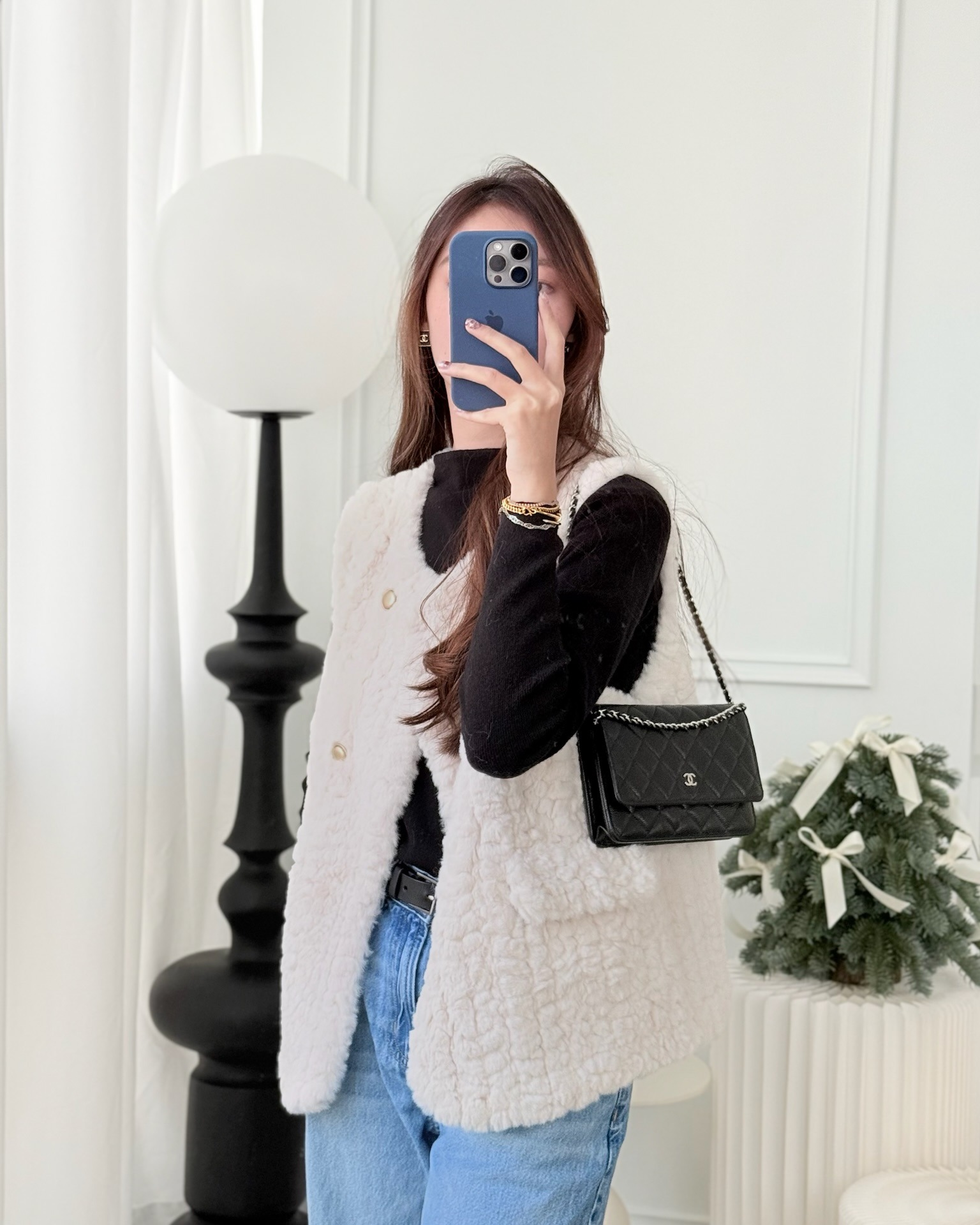 Chanel Quilted Classic Wallet on Chain WOC Black Caviar