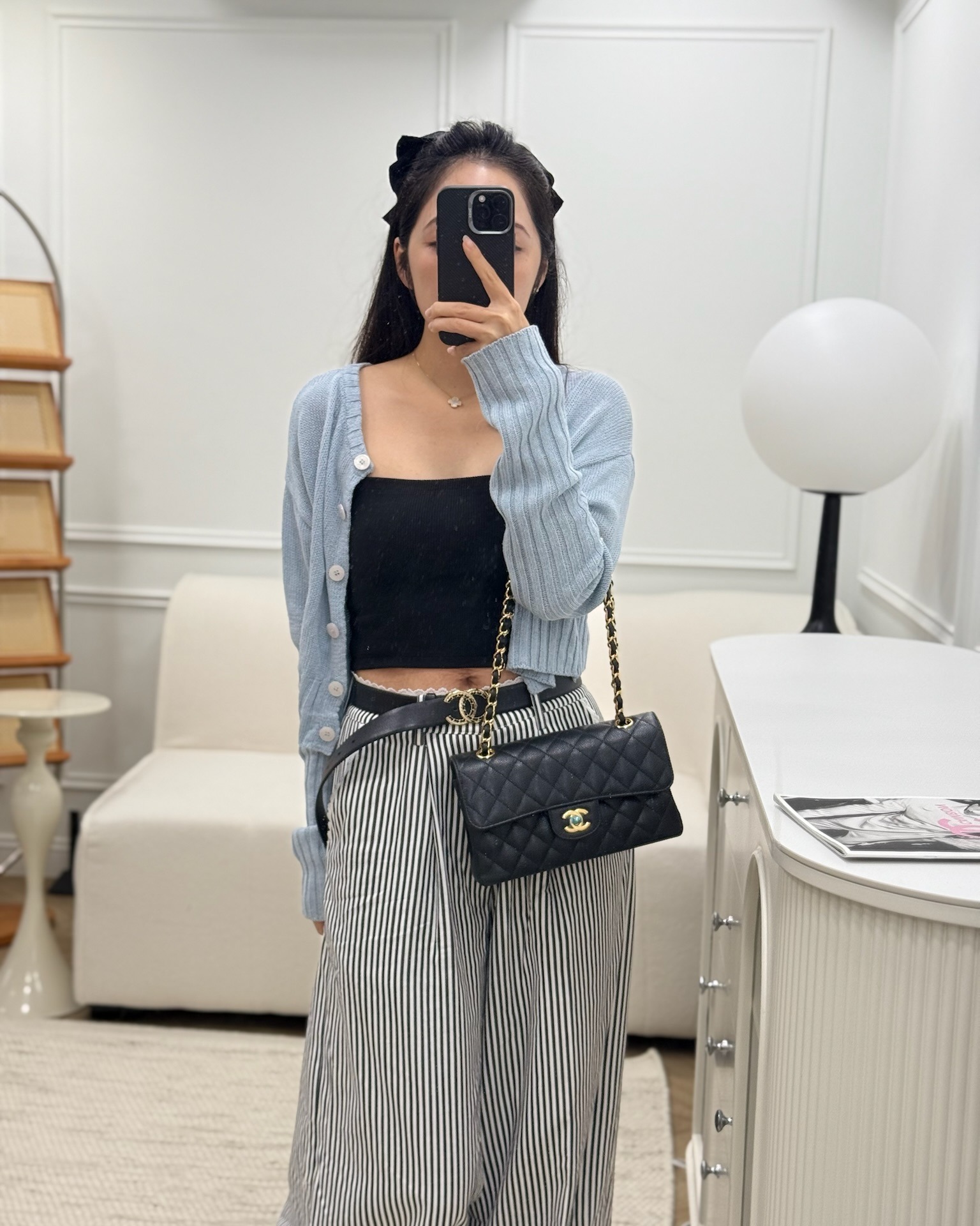 Chanel Small Classic Flap Quilted Black Caviar