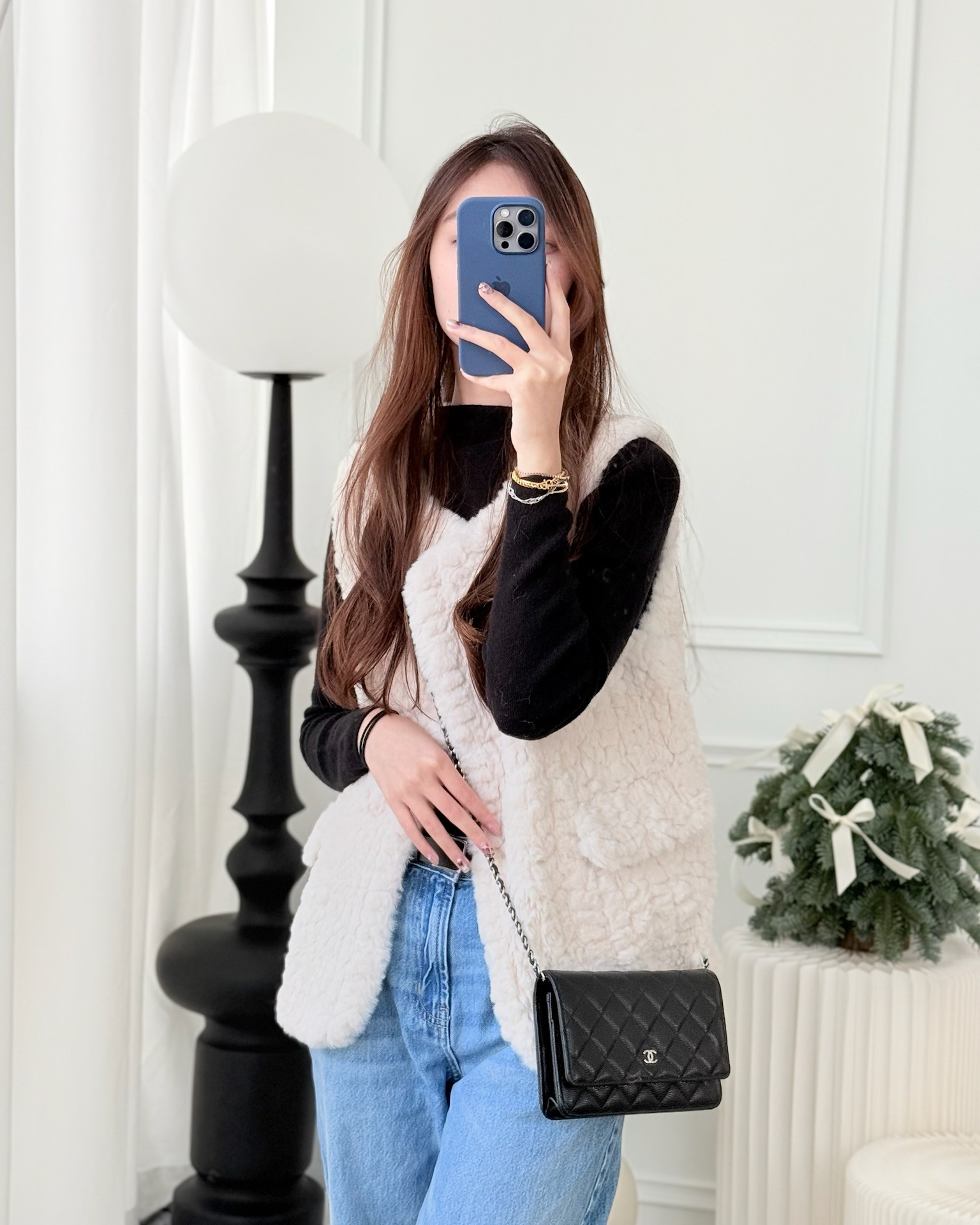 Chanel Quilted Classic Wallet on Chain WOC Black Caviar