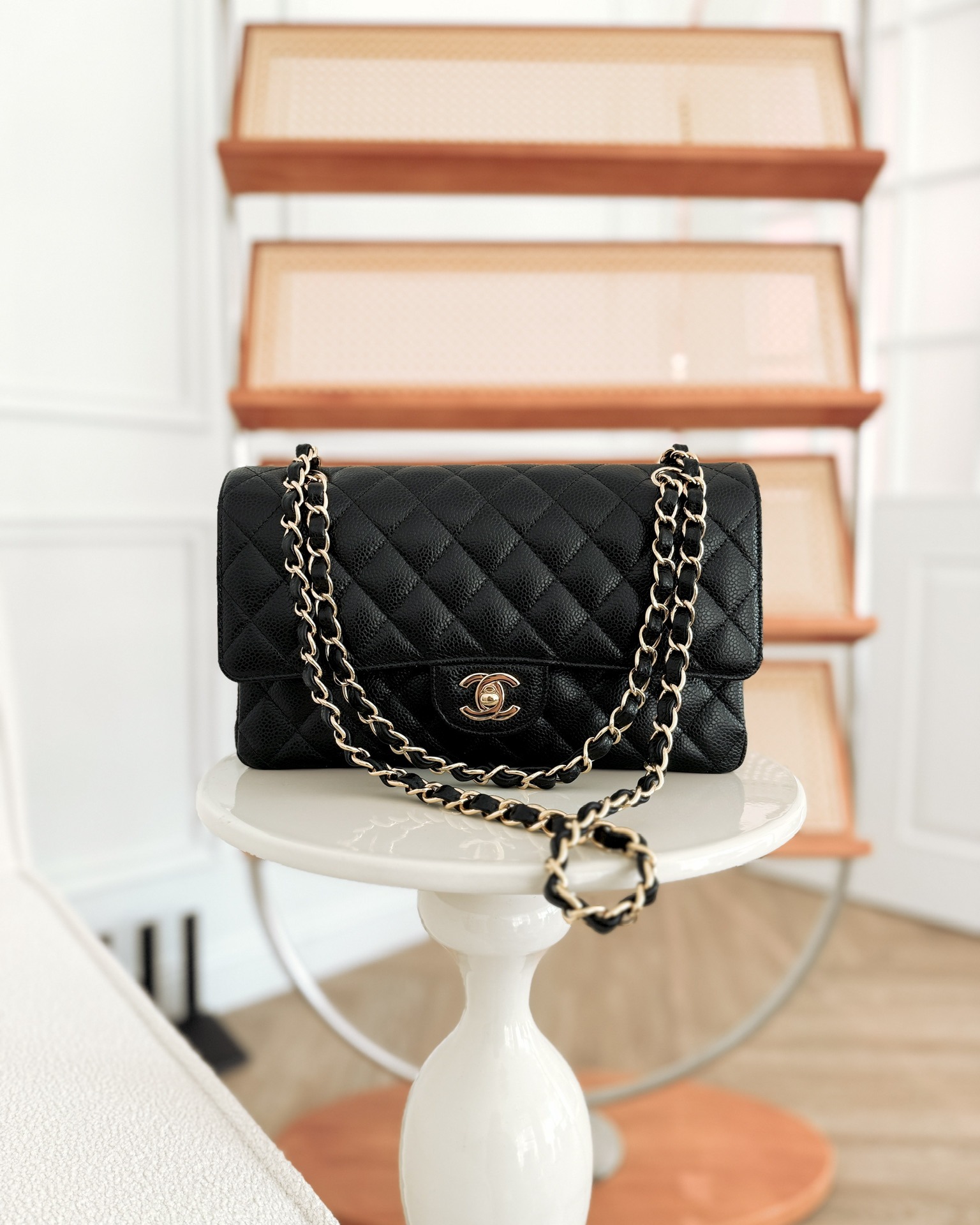 Chanel Medium Classic Flap Quilted Black Caviar