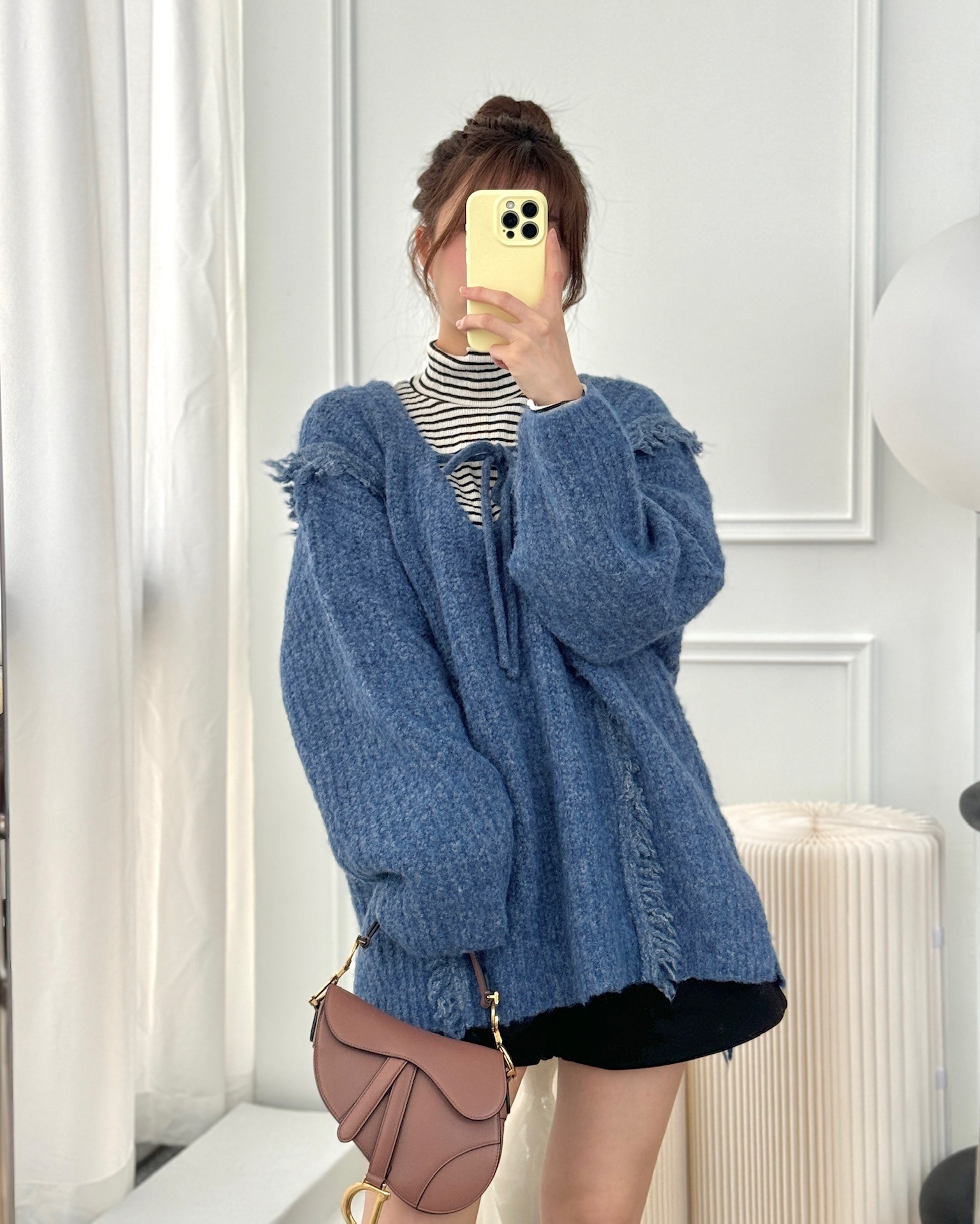 Dior Mini Saddle Bag Rose Taupe Grained Calfskin