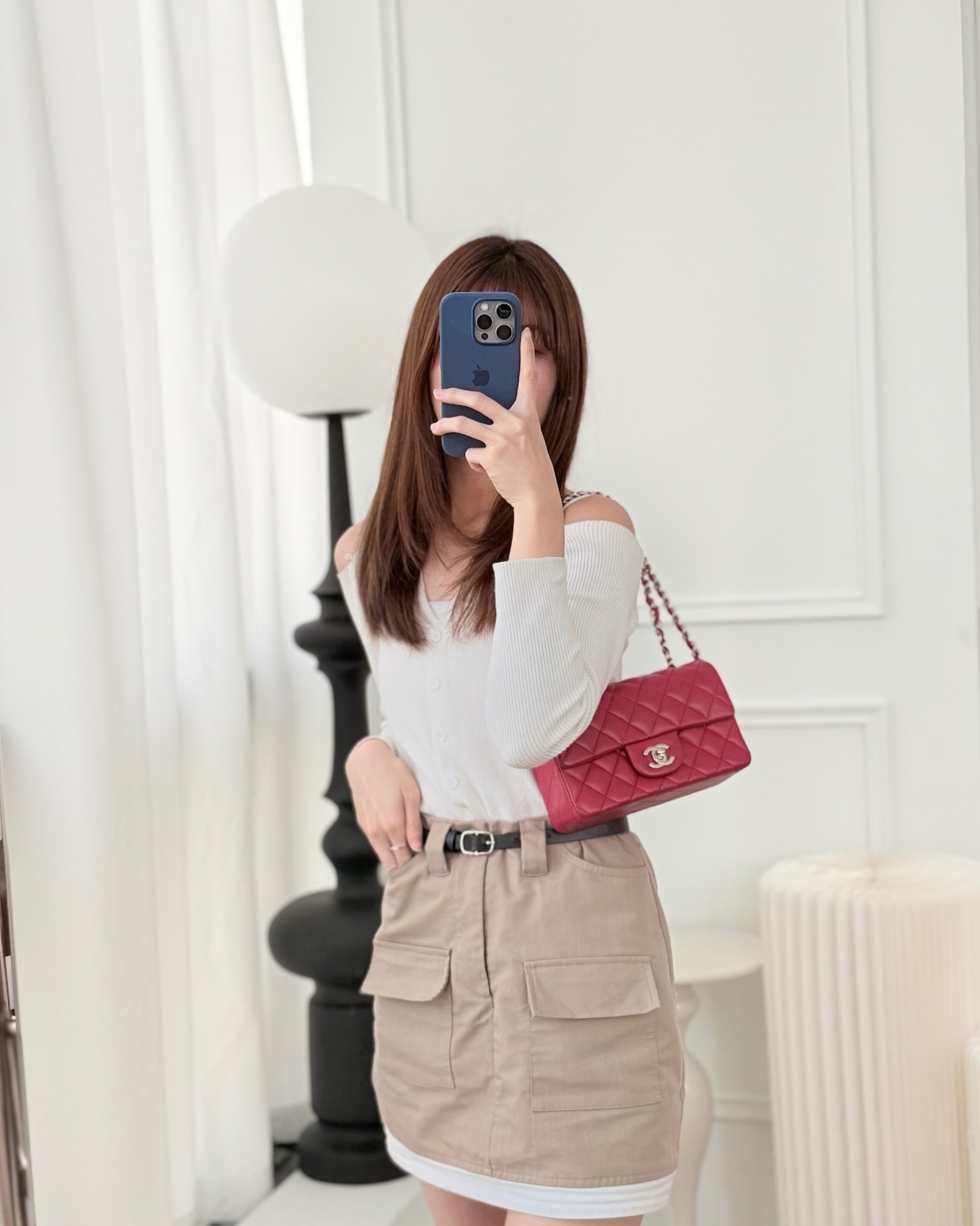 Chanel Quilted Mini Rectangular Flap Dark Pink Lambskin