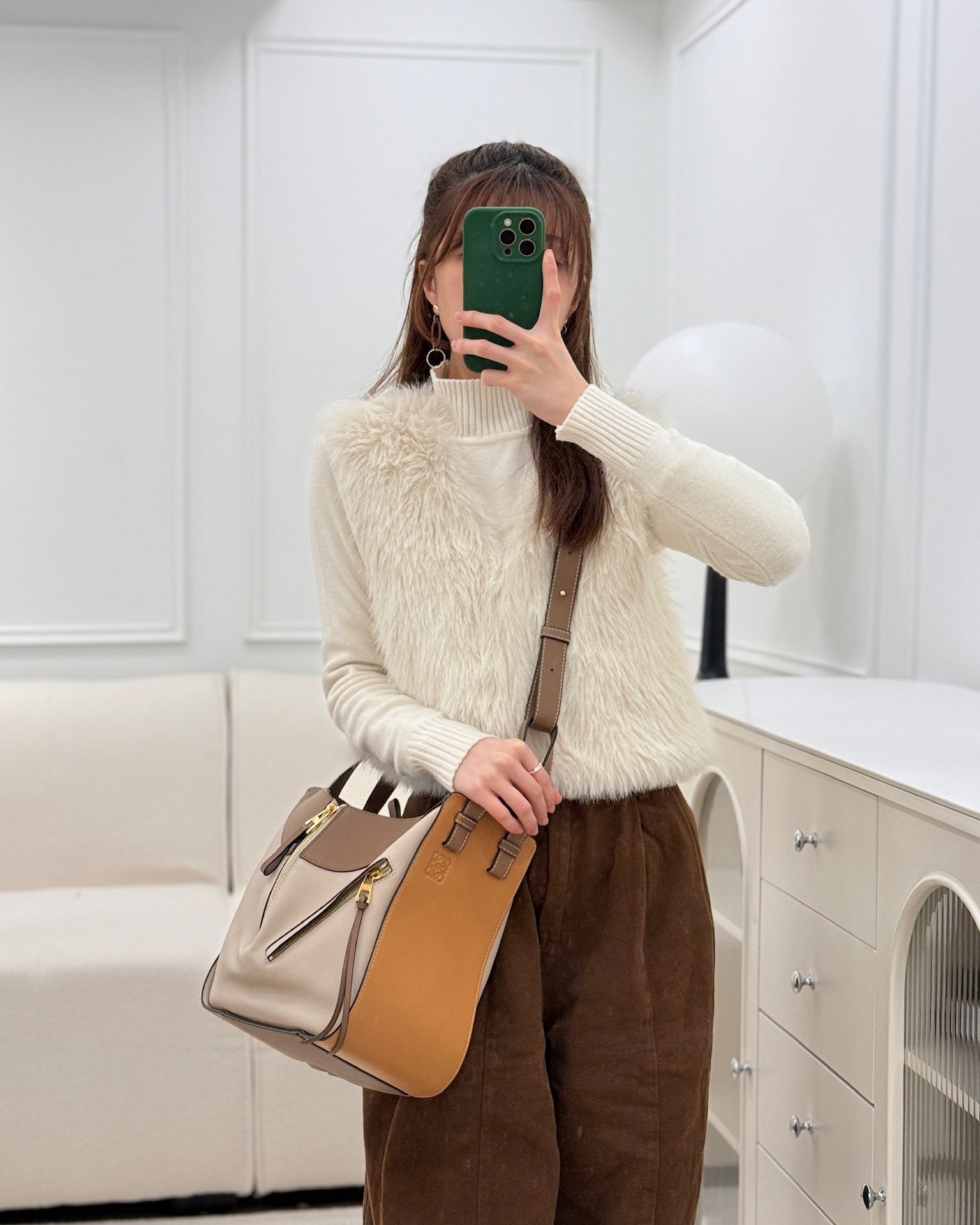 Loewe Small Hammock Shoulder Bag Tan Taupe