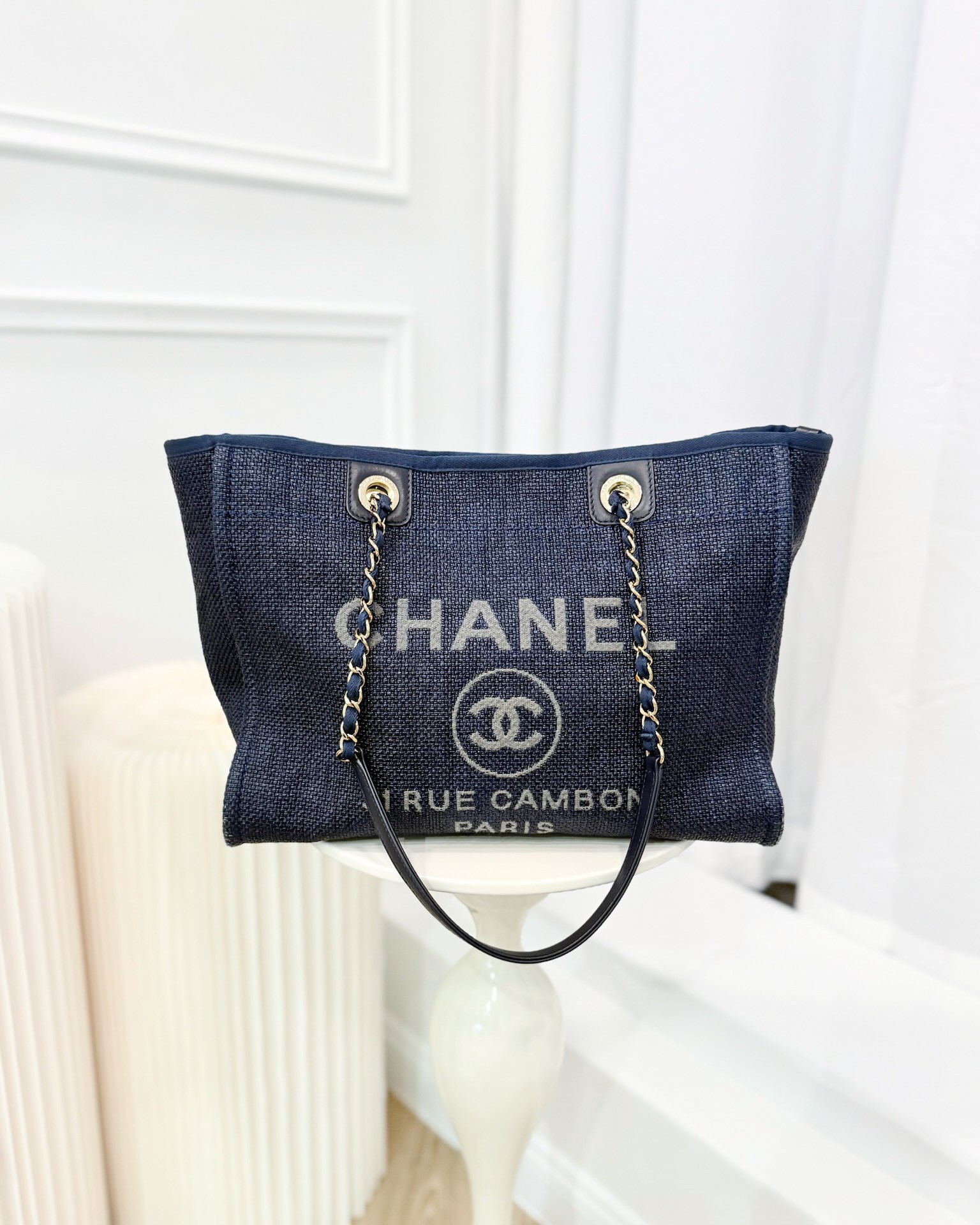 Chanel Medium Deauville Navy Canvas