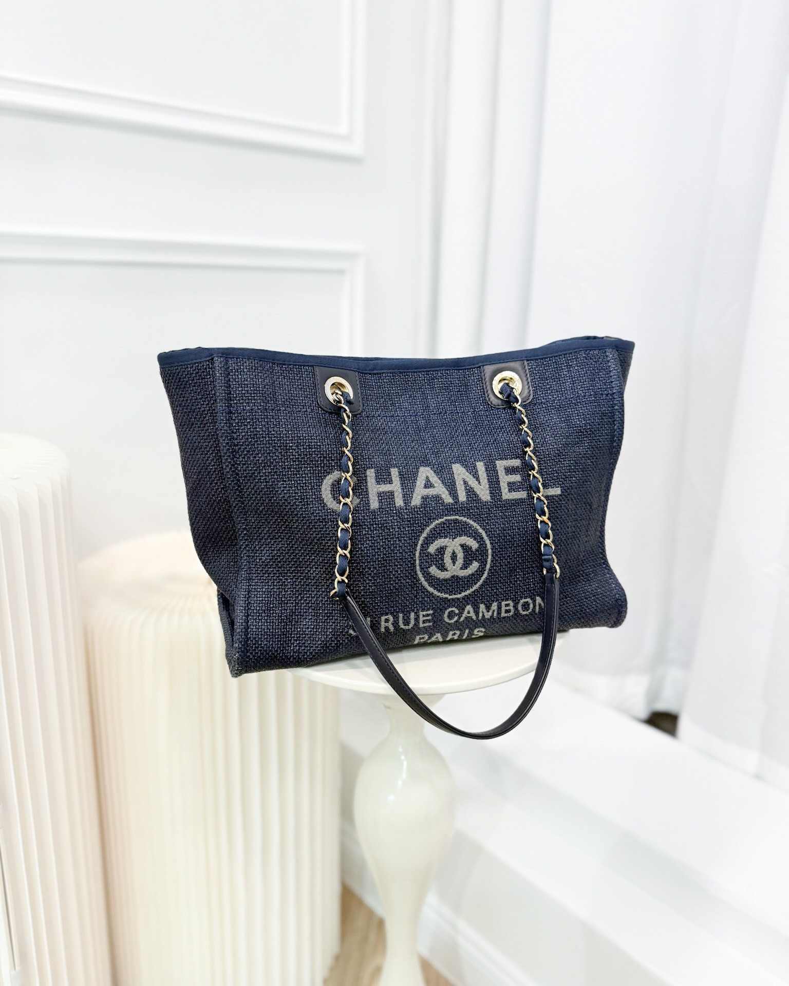 Chanel Medium Deauville Navy Canvas