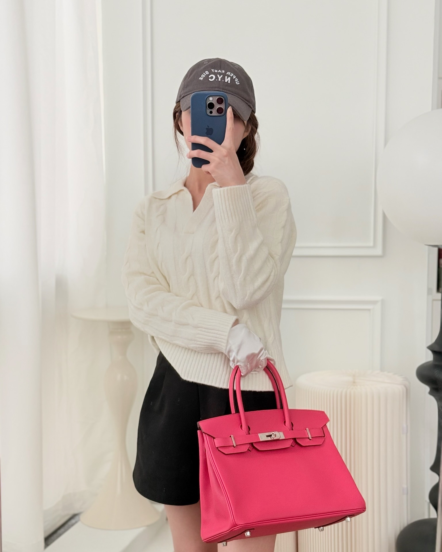 Hermès Birkin 30 Framboise 90 Epsom Palladium Hardware